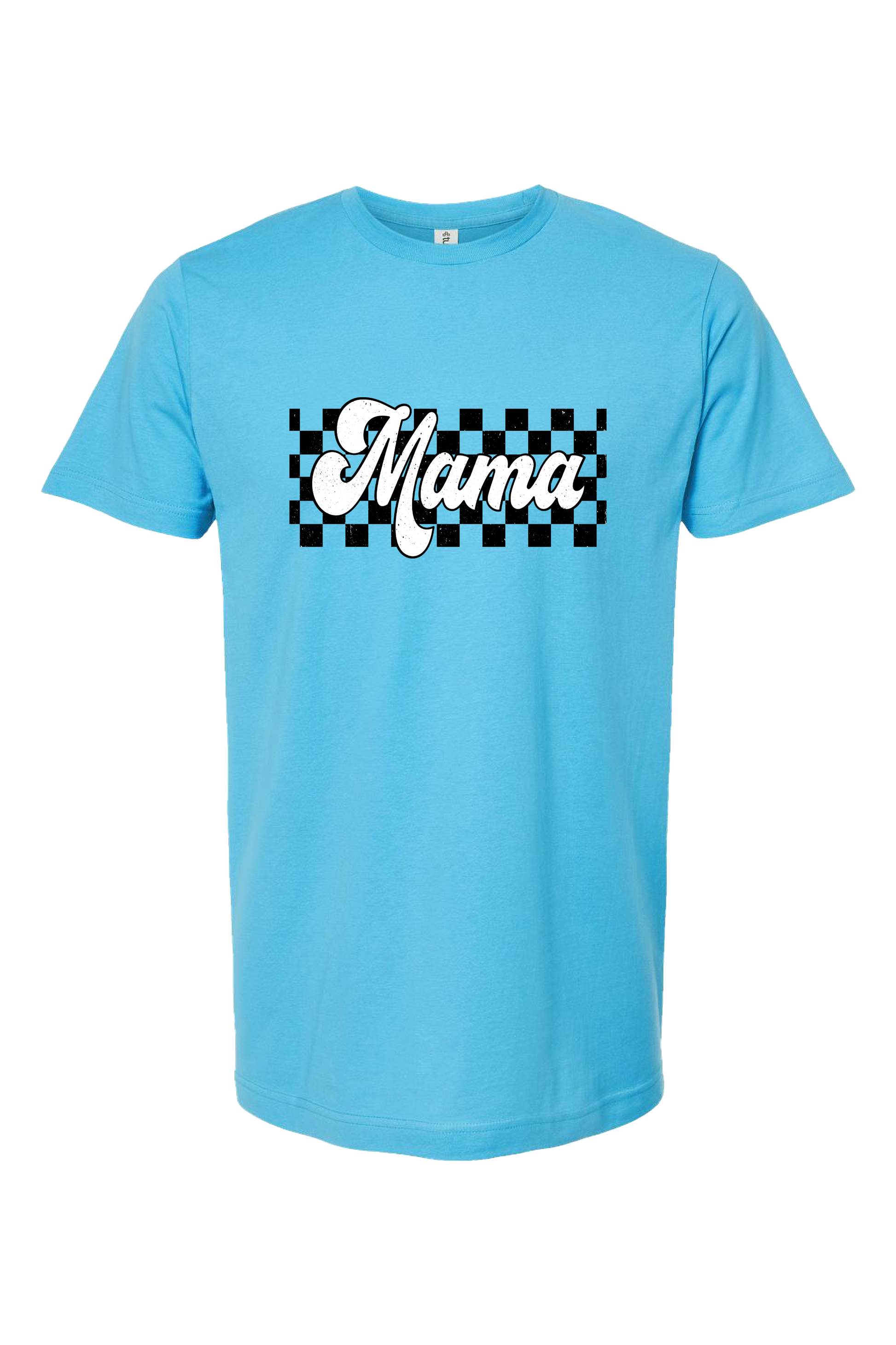 Wholesale Retro Checkered Mama Graphic Tee - Tultex White Tee