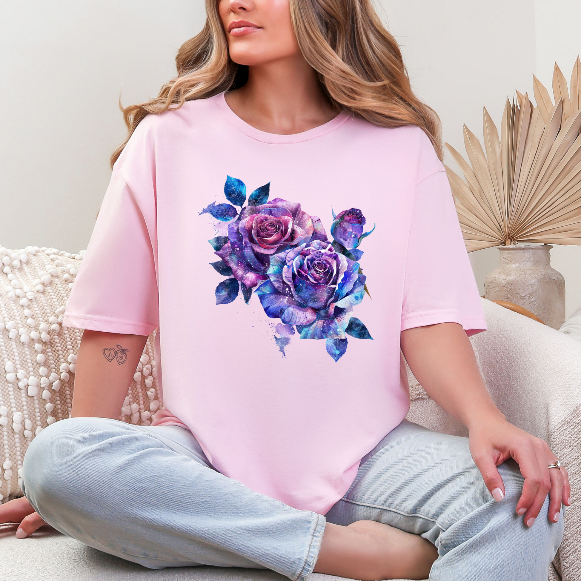Wholesale Rose After Dark 1 Graphic Tee - Light Pink Tee