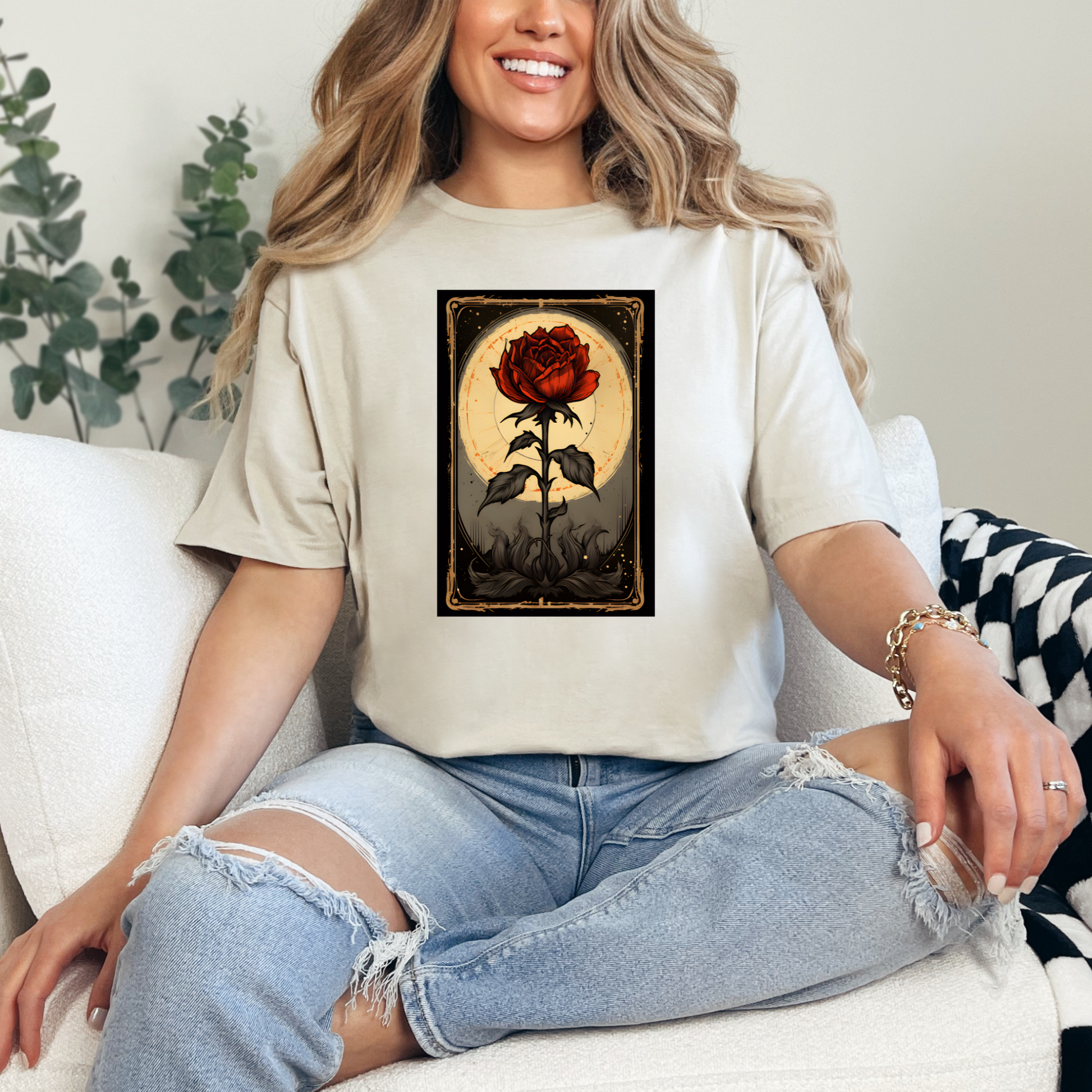 Wholesale Rose After Dark 2 Graphic Tee - Sand Tee