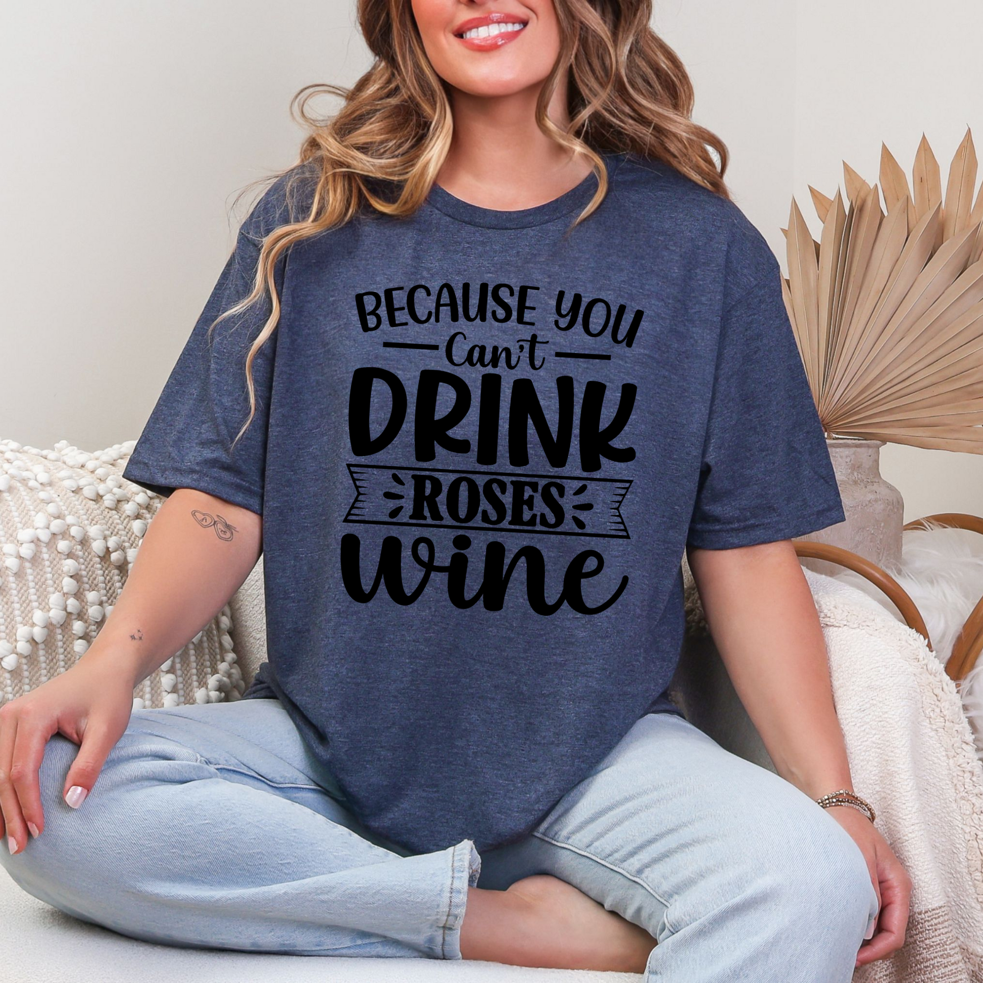 Wholesale Rose After Dark 3 Graphic Tee - Heather Navy Tee