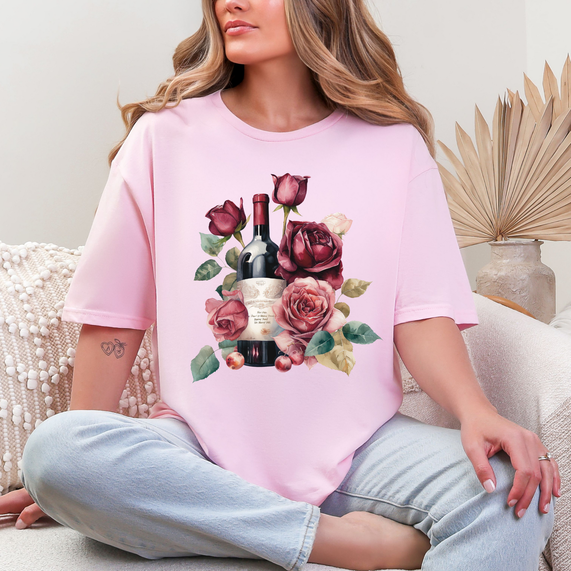 Wholesale Rose After Dark 4 Graphic Tee - Light Pink Tee