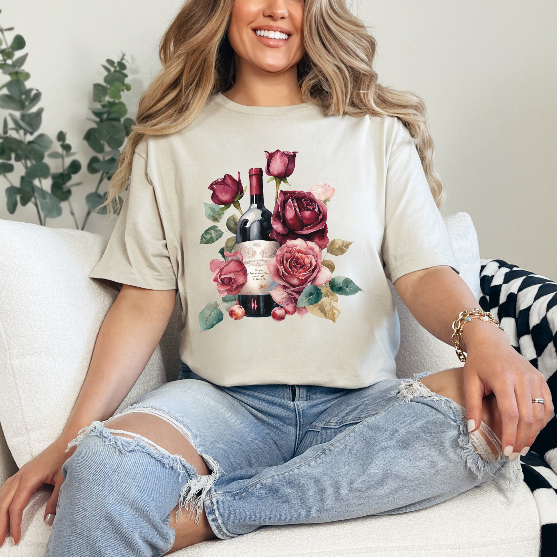 Wholesale Rose After Dark 4 Graphic Tee - Sand Tee