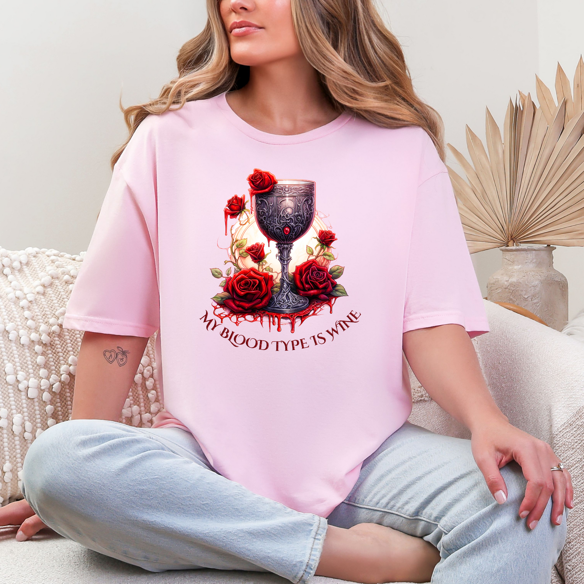 Wholesale Rose After Dark 5 Graphic Tee - Light Pink Tee
