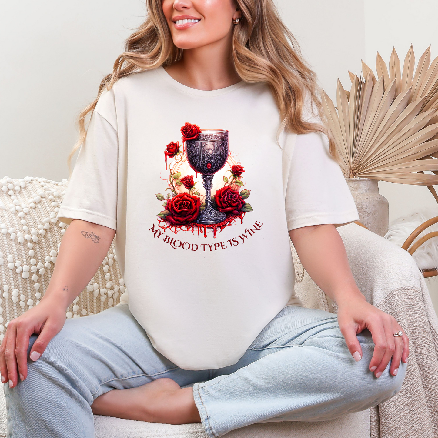 Wholesale Rose After Dark 5 Graphic Tee - Natural Tee