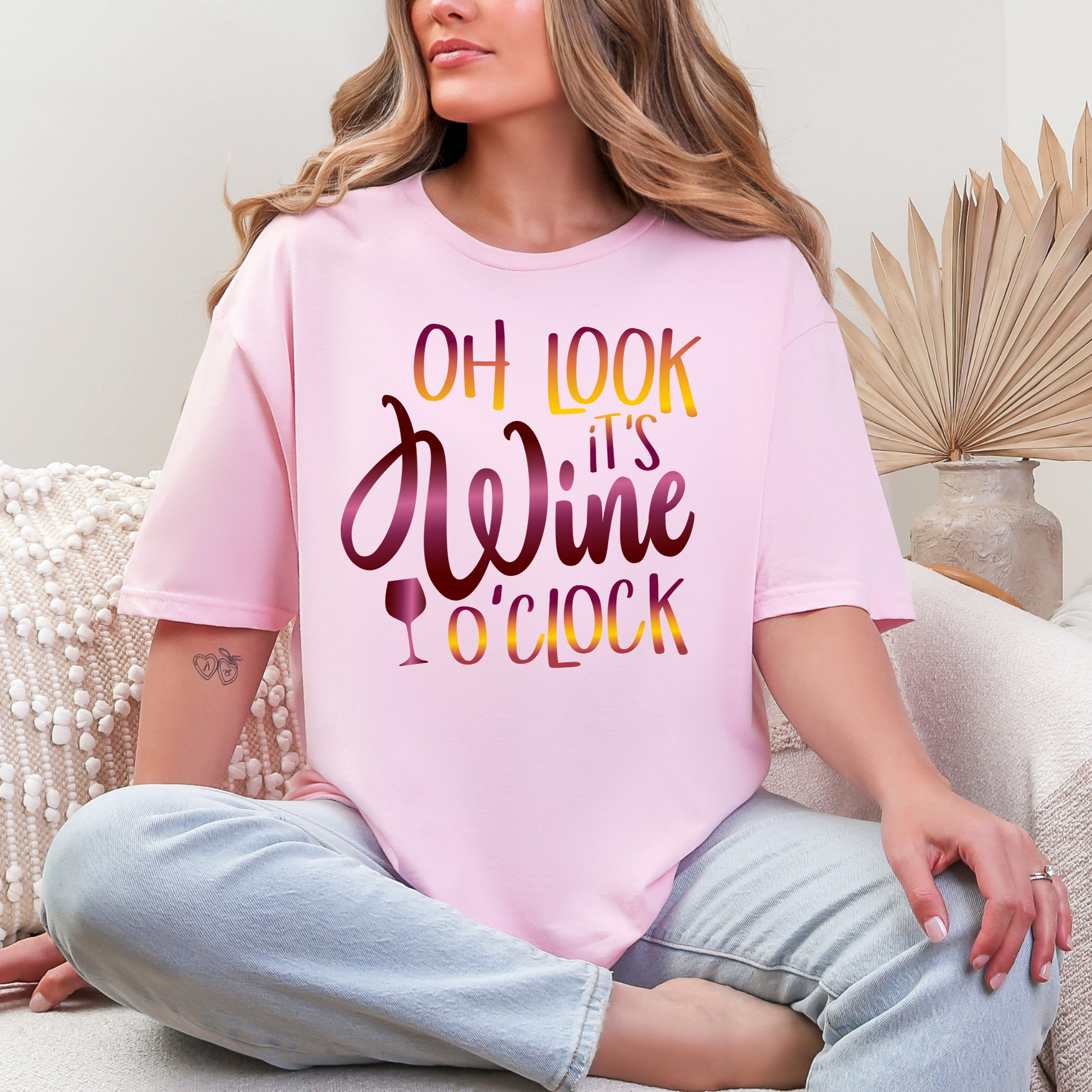 Wholesale Rose After Dark 8 Graphic Tee - Light Pink Tee