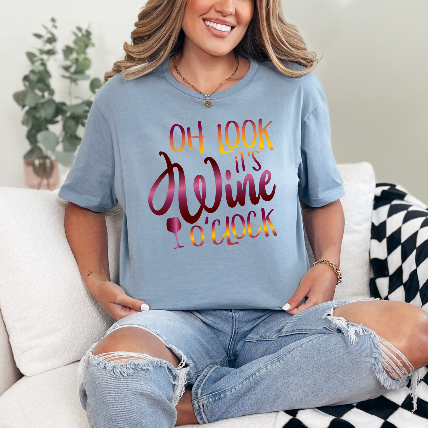 Wholesale Rose After Dark 8 Graphic Tee - Stone Blue Tee