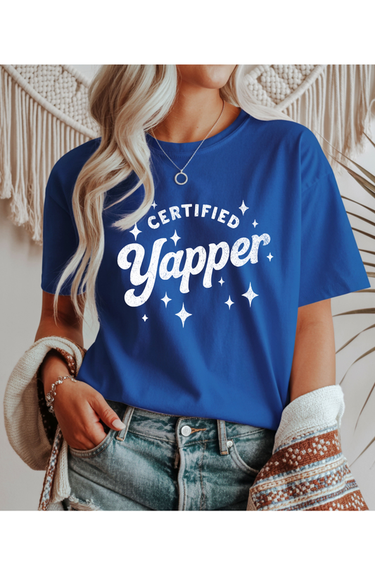 Wholesale Clouded Spring - Certified Yapper #1 - Royal Gildan Tee