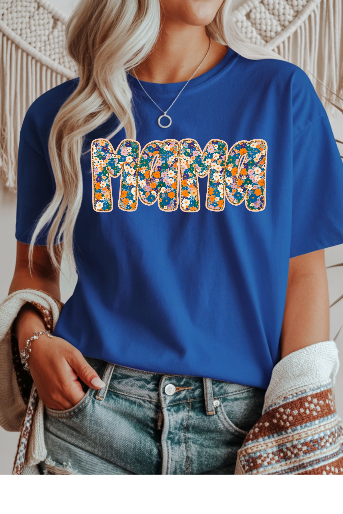 Wholesale Clouded Spring - Mama #6 - Royal Gildan Tee