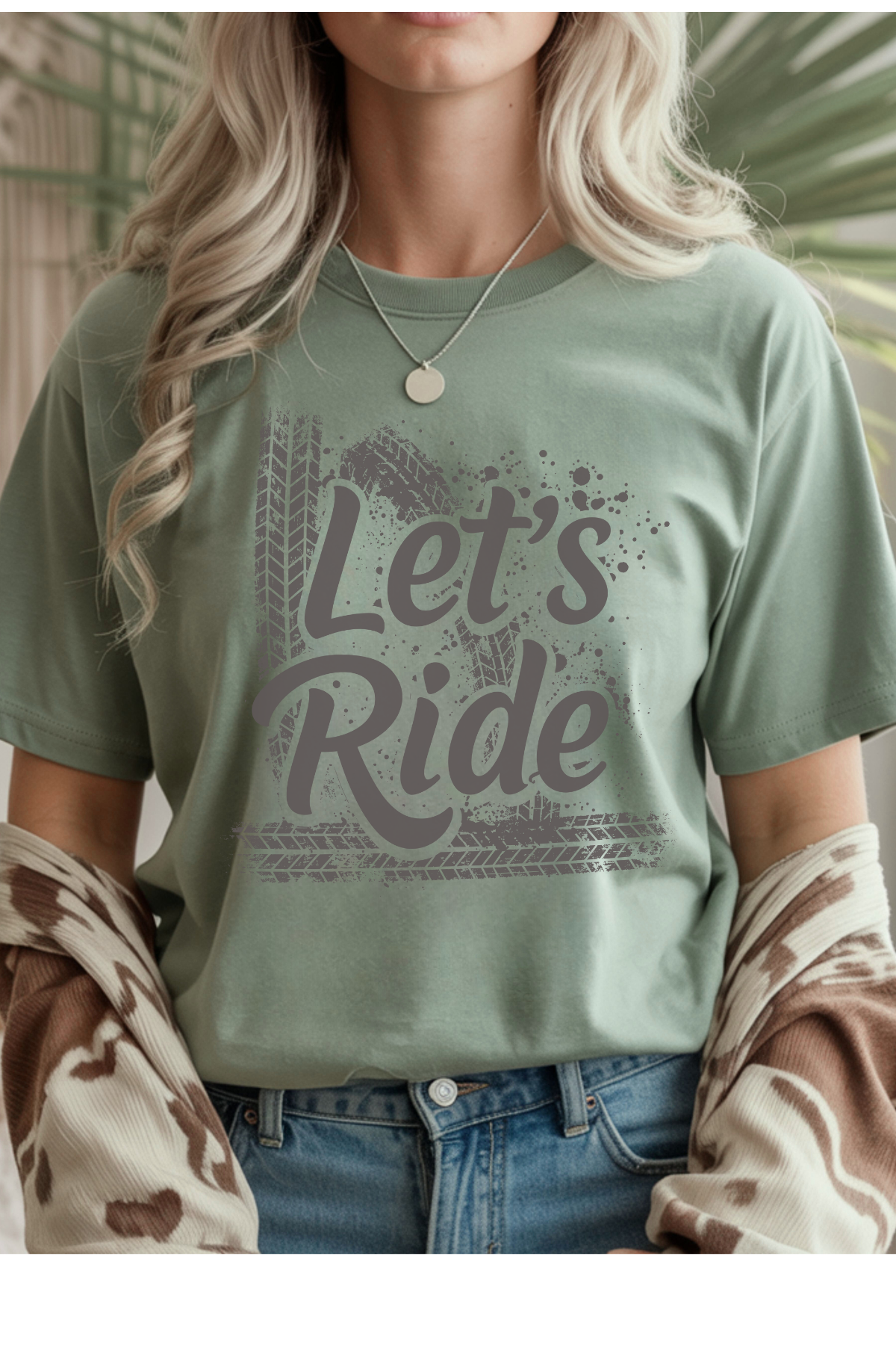 Wholesale Trick or Chic - Offroad Gal #4 - Sage Gildan Tee
