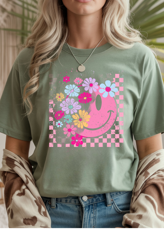 Wholesale Hey Jude - Retro Smiley Face - #9 - Sage Gildan Tee