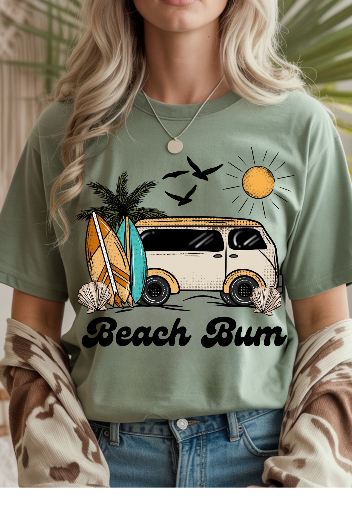 Wholesale Sunsational - Beach Bum #8 - Sage Gildan Tee