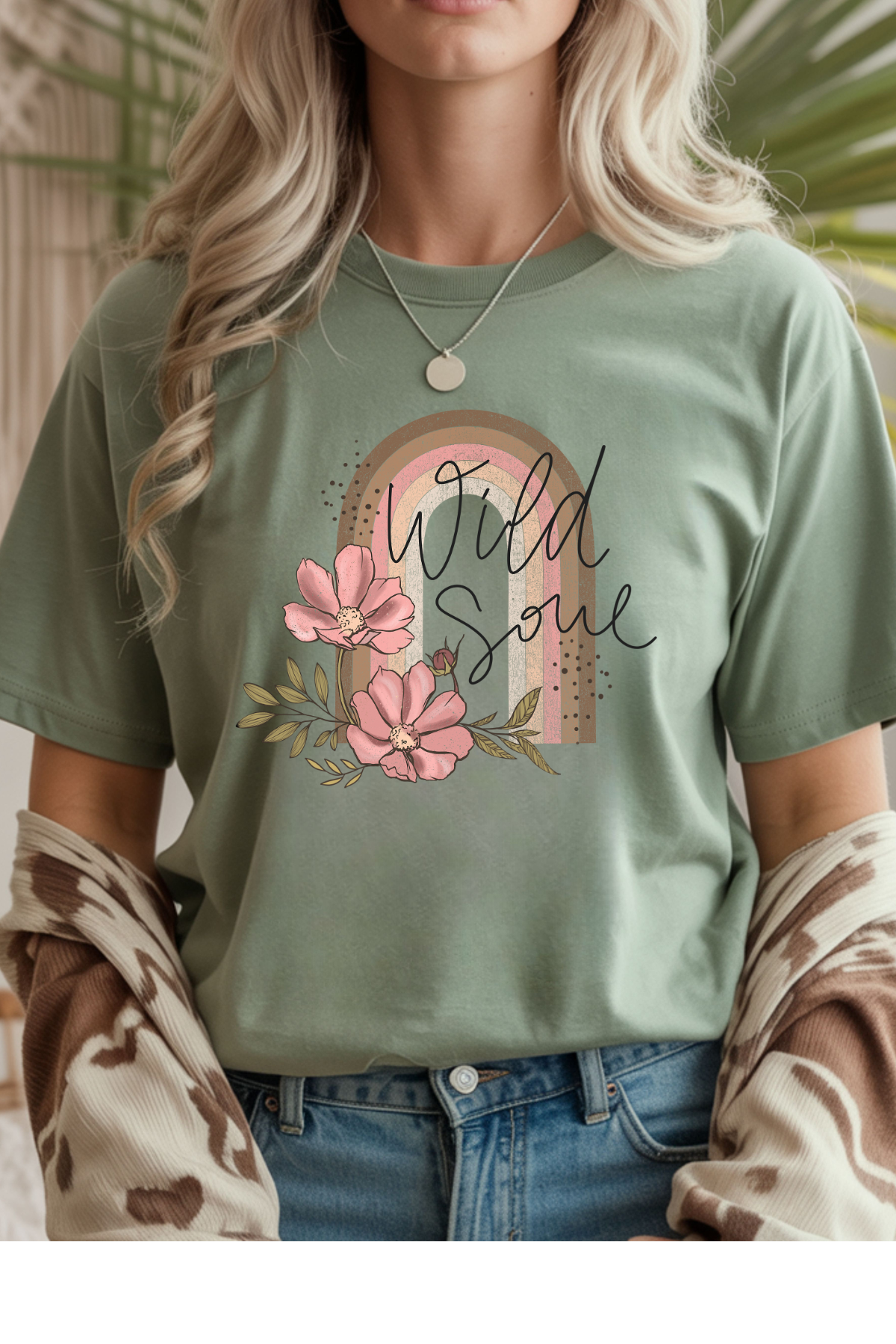Wholesale RoseWater Glow - Wild Soul #7 - Sage Gildan Tee