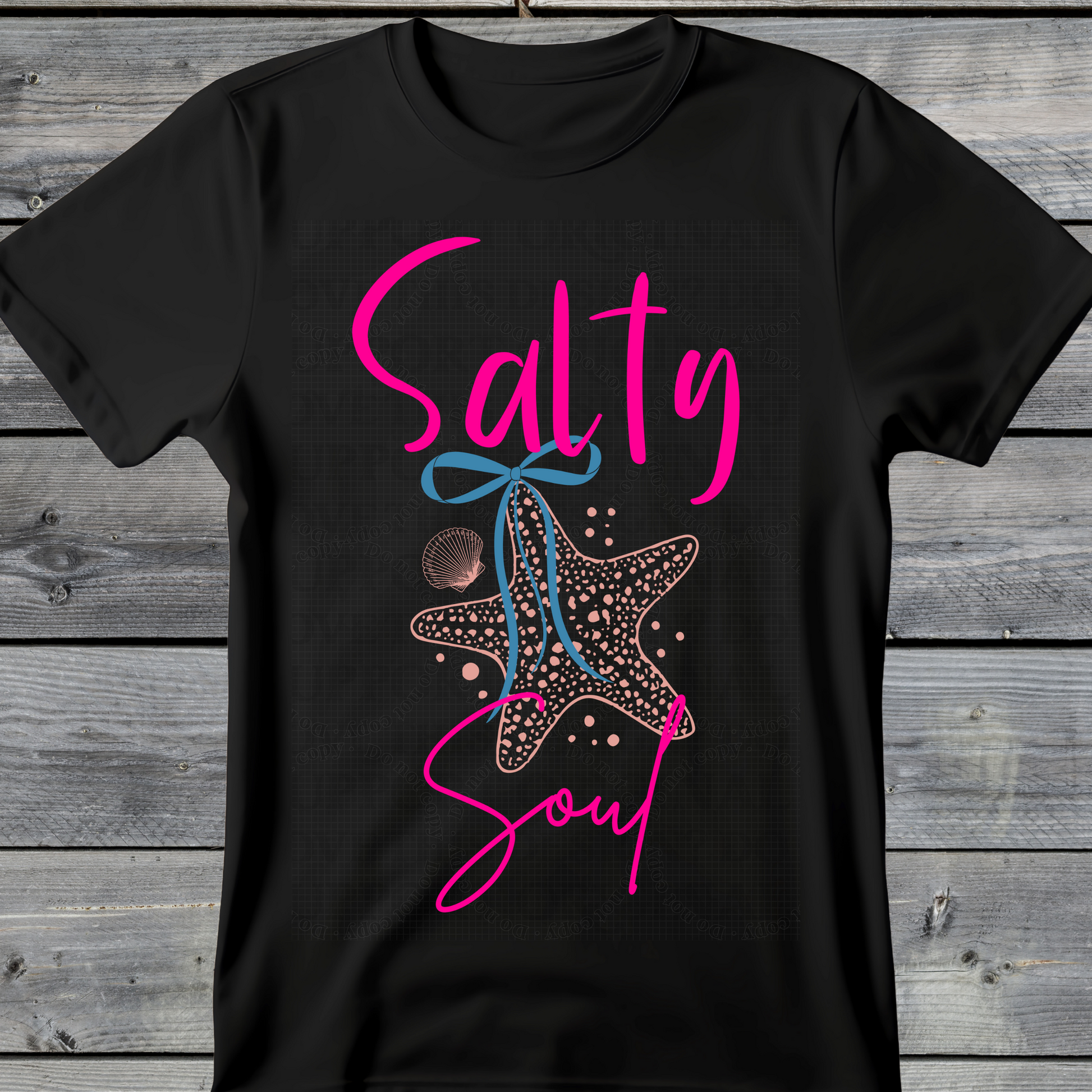 Wholesale Summer Fun Collab Graphic Tee Collection - Salty Soul Black Tee