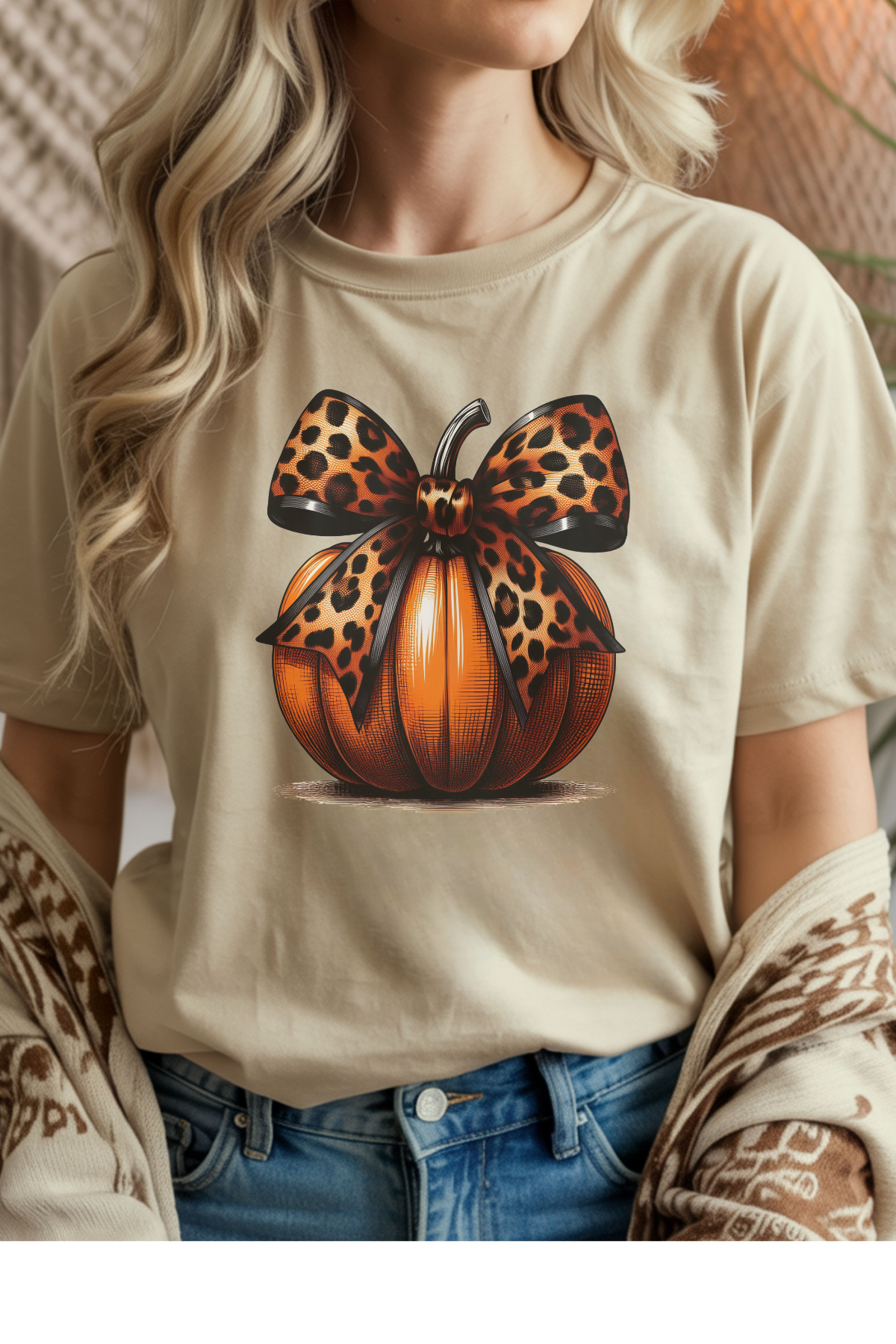 Wholesale Let the Games Begin - Pumpkin Bows #2 - Sand Gildan Tee
