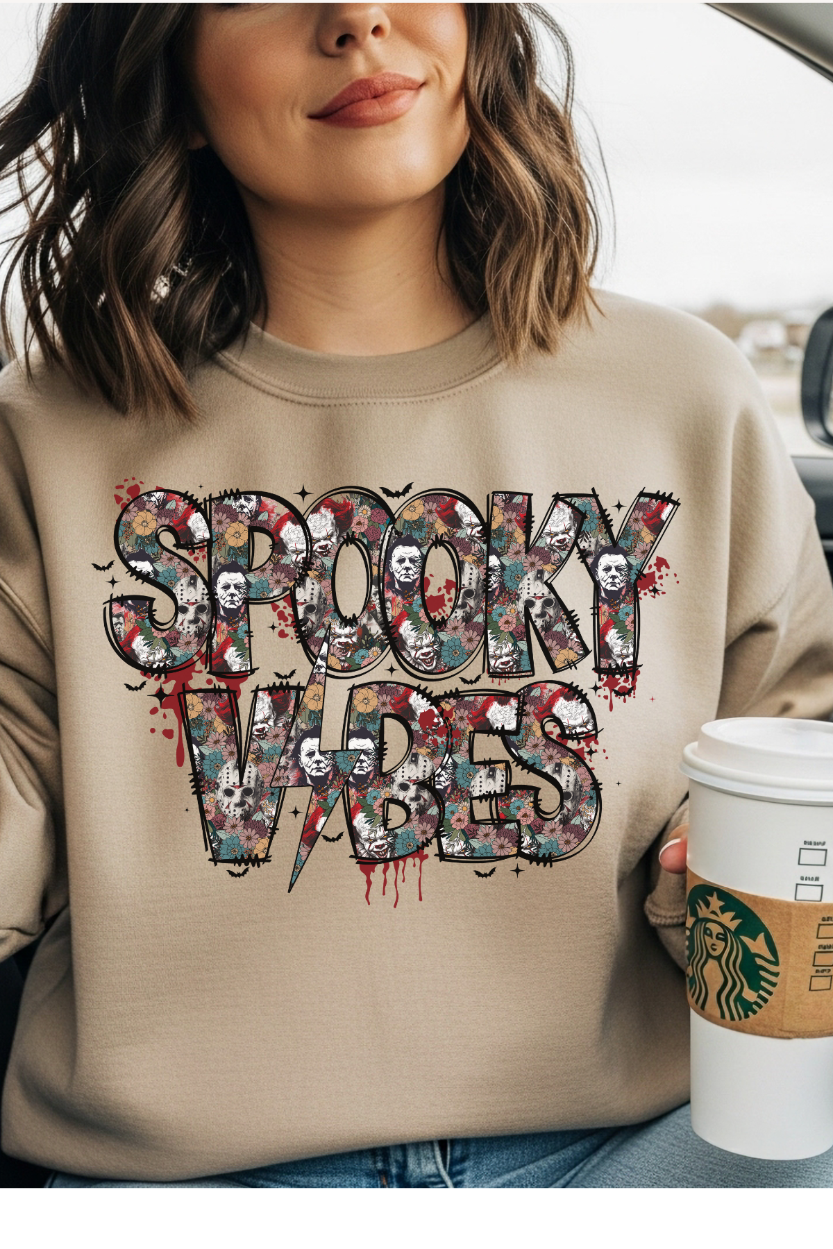 Wholesale Trick or Chic - It's A Vibe #3 - Sand Gildan Sweatshirt