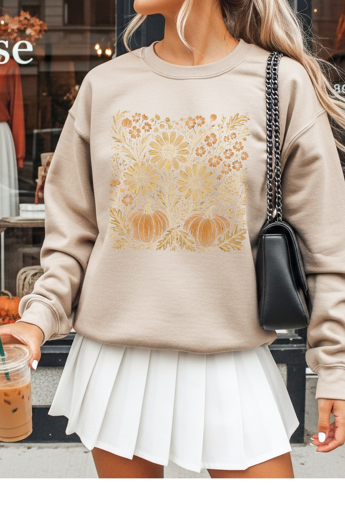 Wholesale Shadows & Spots - Pumpkin Garden #5 - Sand Gildan Sweatshirt