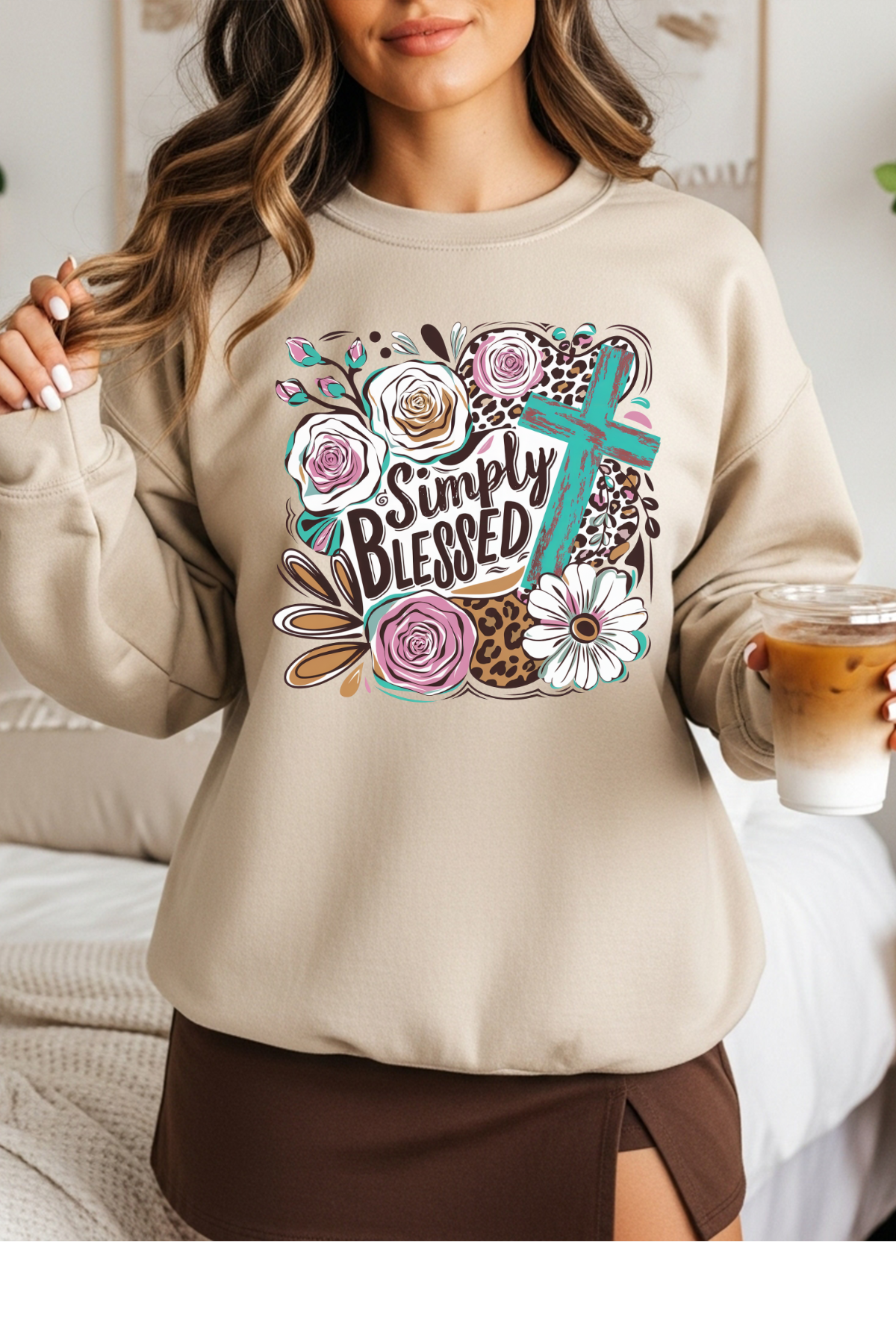 Wholesale Shadows & Spots - Simply Blessed #6 - Sand Gildan Sweatshirt