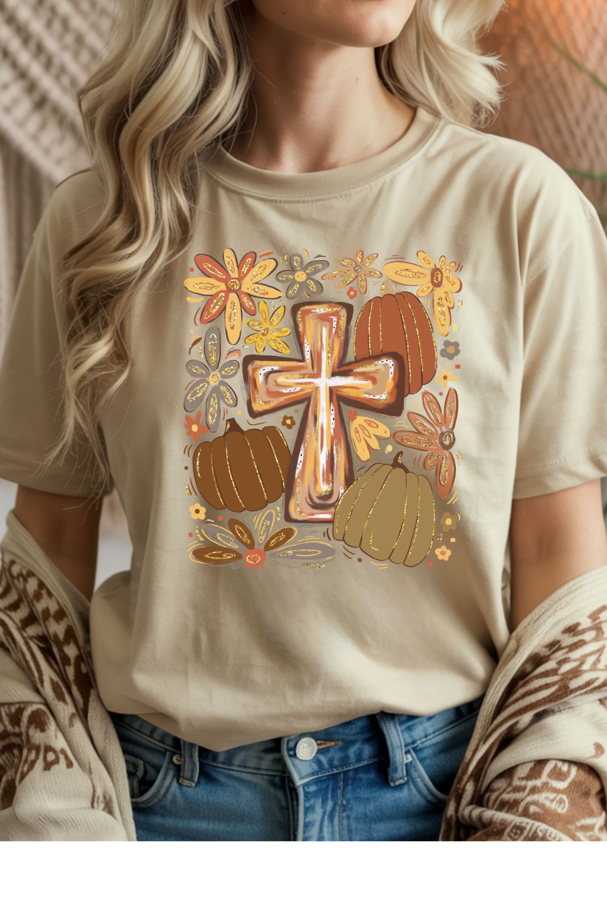 Wholesale Blush - Fall Harvest #9 - Sand Gildan Tee