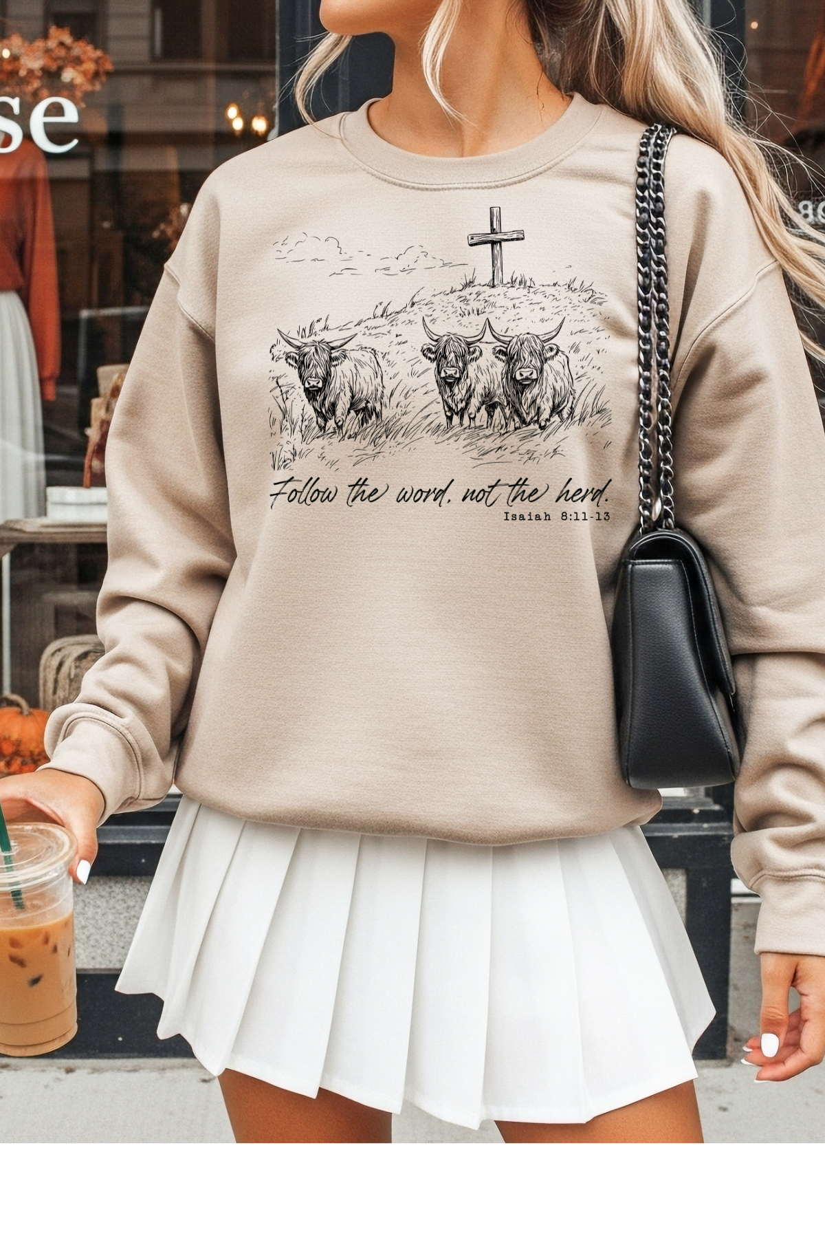 Wholesale New Year - Follow the word, not the herd #1 - Sand Gildan Sweatshirt