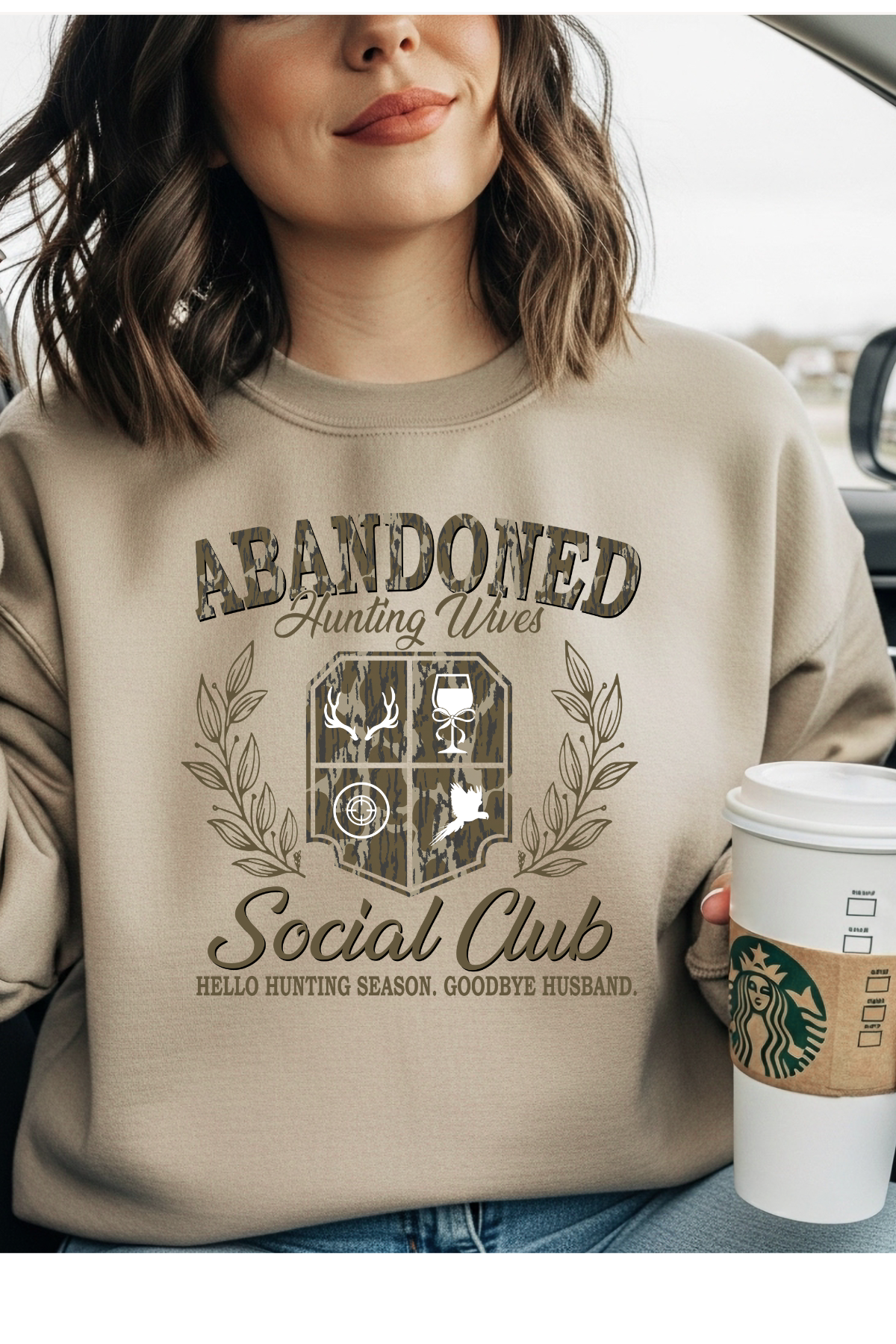 Wholesale Fifty Shades of Brown - Hunting Wives #5 - Sand Gildan Sweatshirt