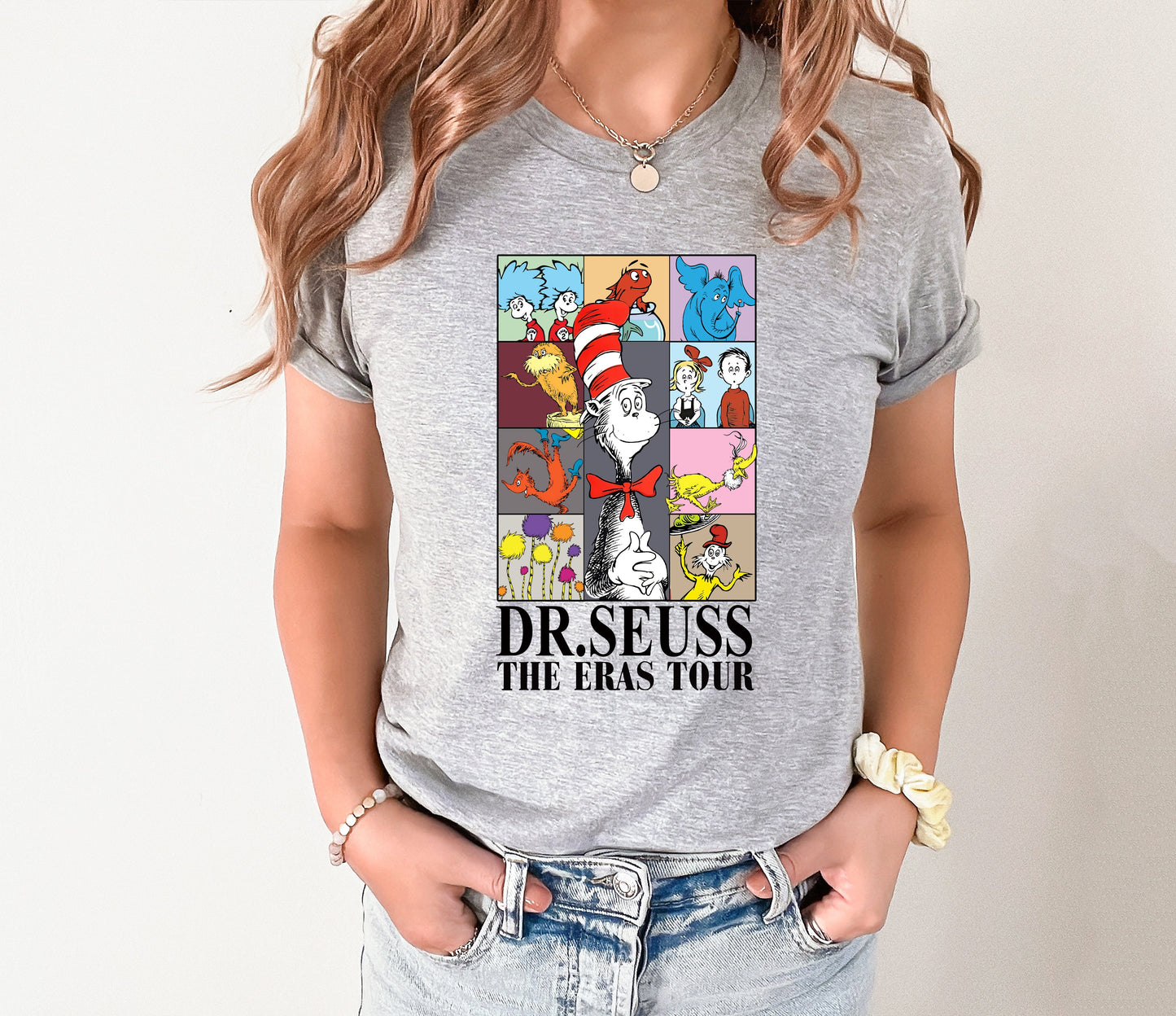Wholesale Seuss era Graphic Tee - Grey
