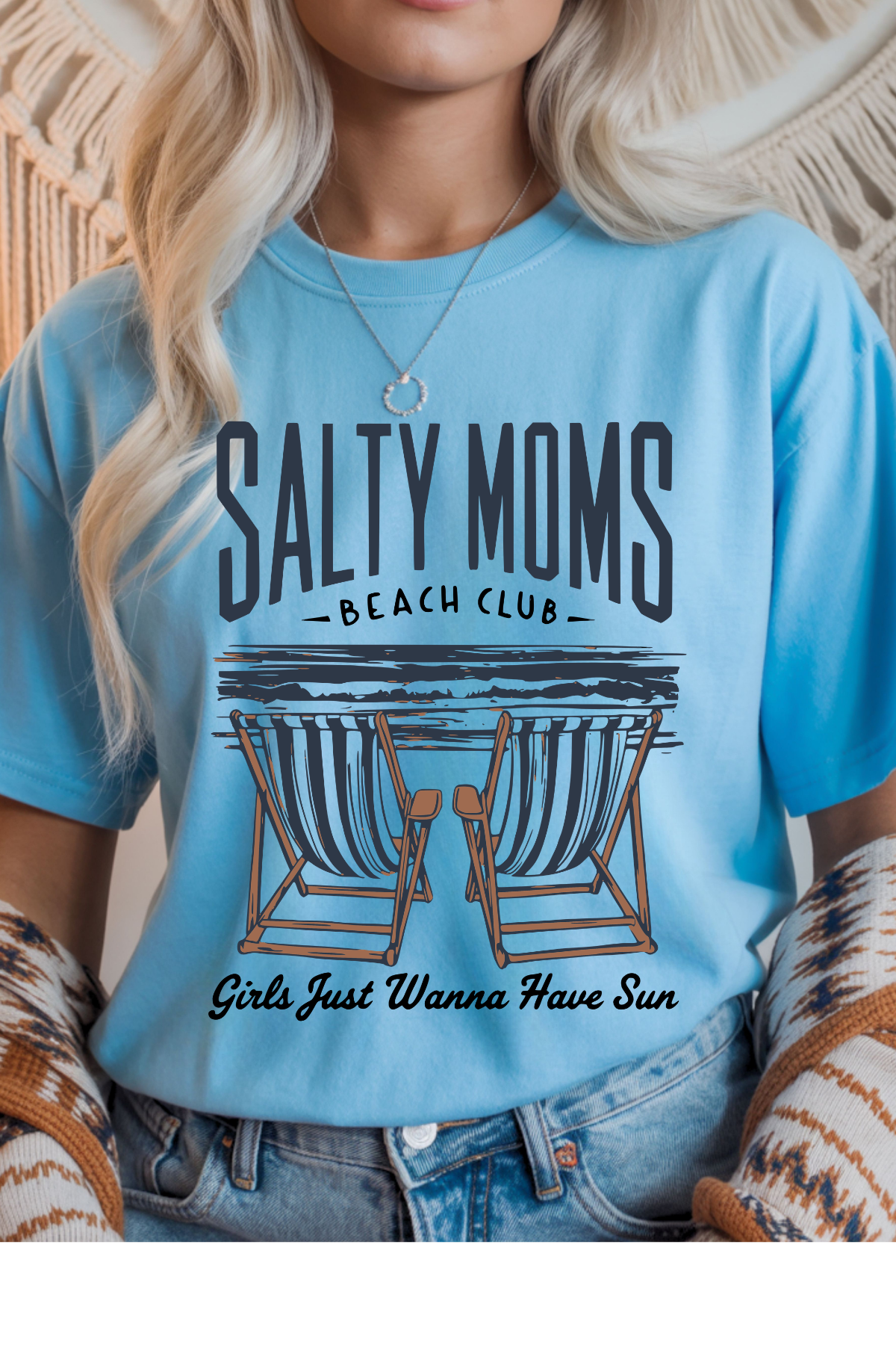 Wholesale Royal Queen - Salty Moms #10 - Sky Gildan Tee