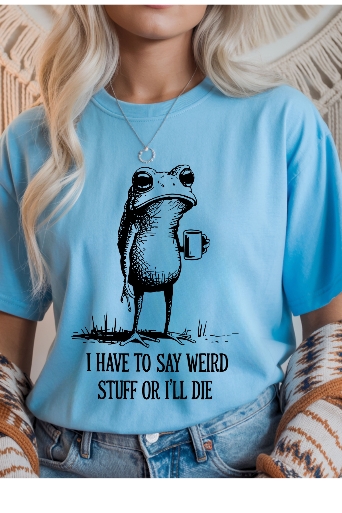 Wholesale Earth - Say Weird Stuff #8 - Sky Gildan Tee