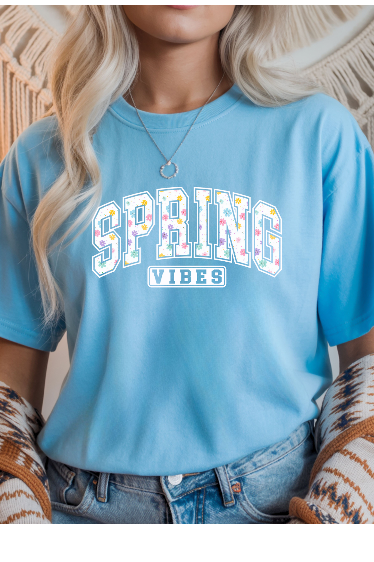 Wholesale Clouded Spring - Spring Vibes #10 - Sky Gildan Tee