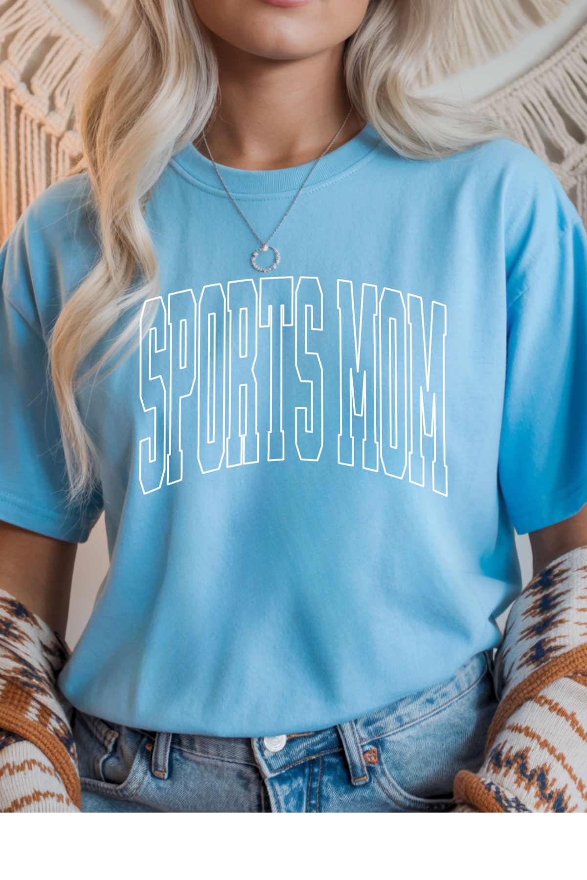 Wholesale Lilac Lane - Sports Mom #1 - Sky Gildan Tee