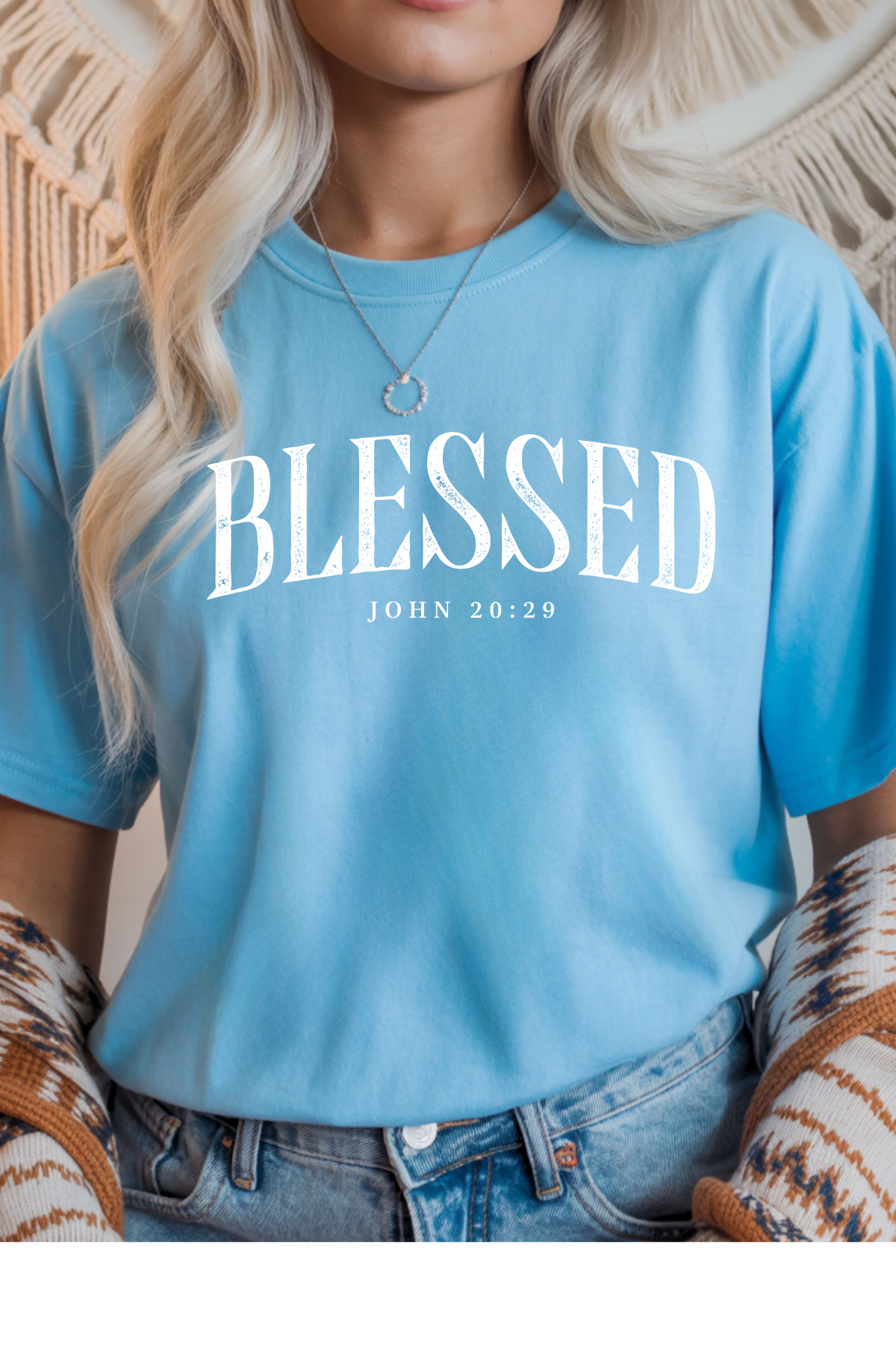Wholesale Lilac Lane - Blessed #3 - Sky Gildan Tee