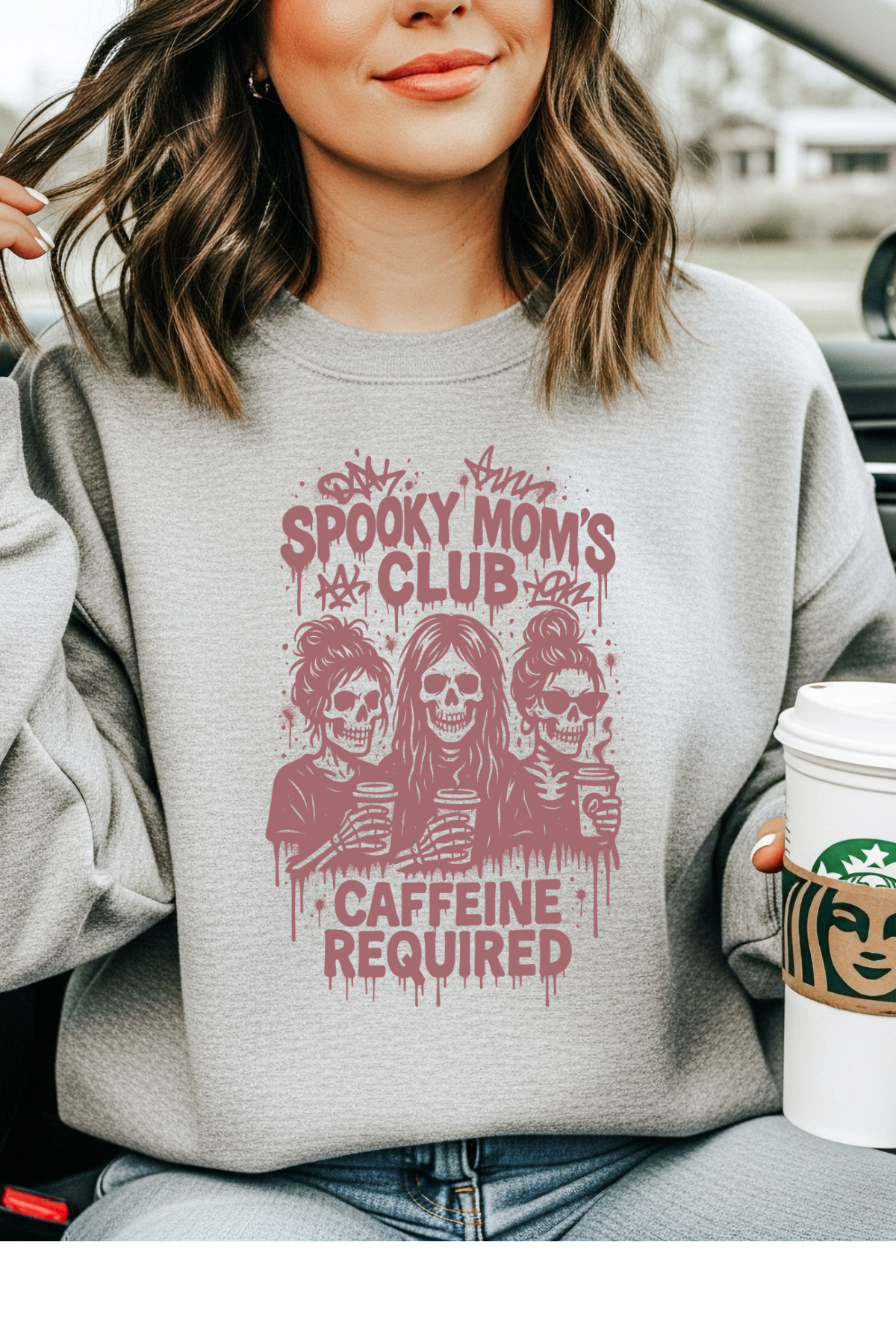 Wholesale Golden Hour - Spooky Moms Club #8 - Sports Grey Gildan Sweatshirt