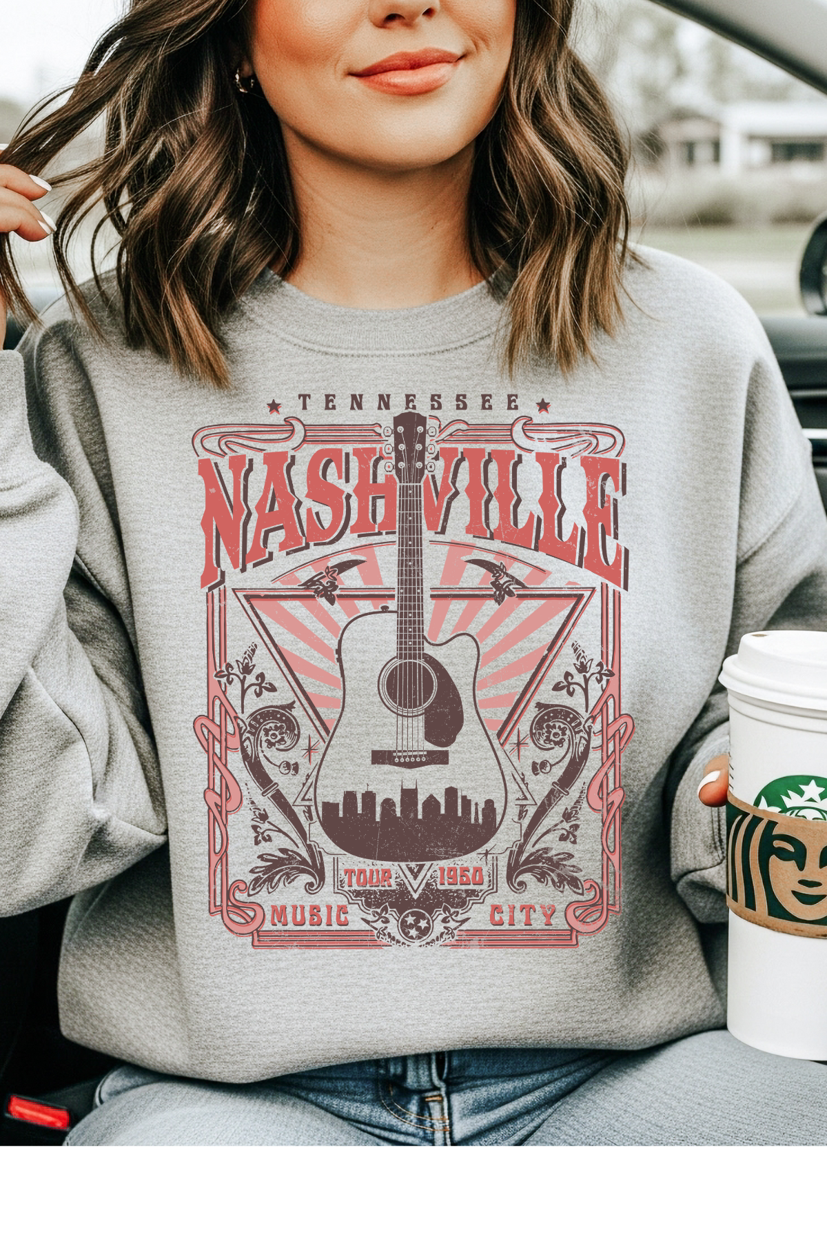 Wholesale Blush - Nashville #2 - Sports Grey Gildan Sweatshirt