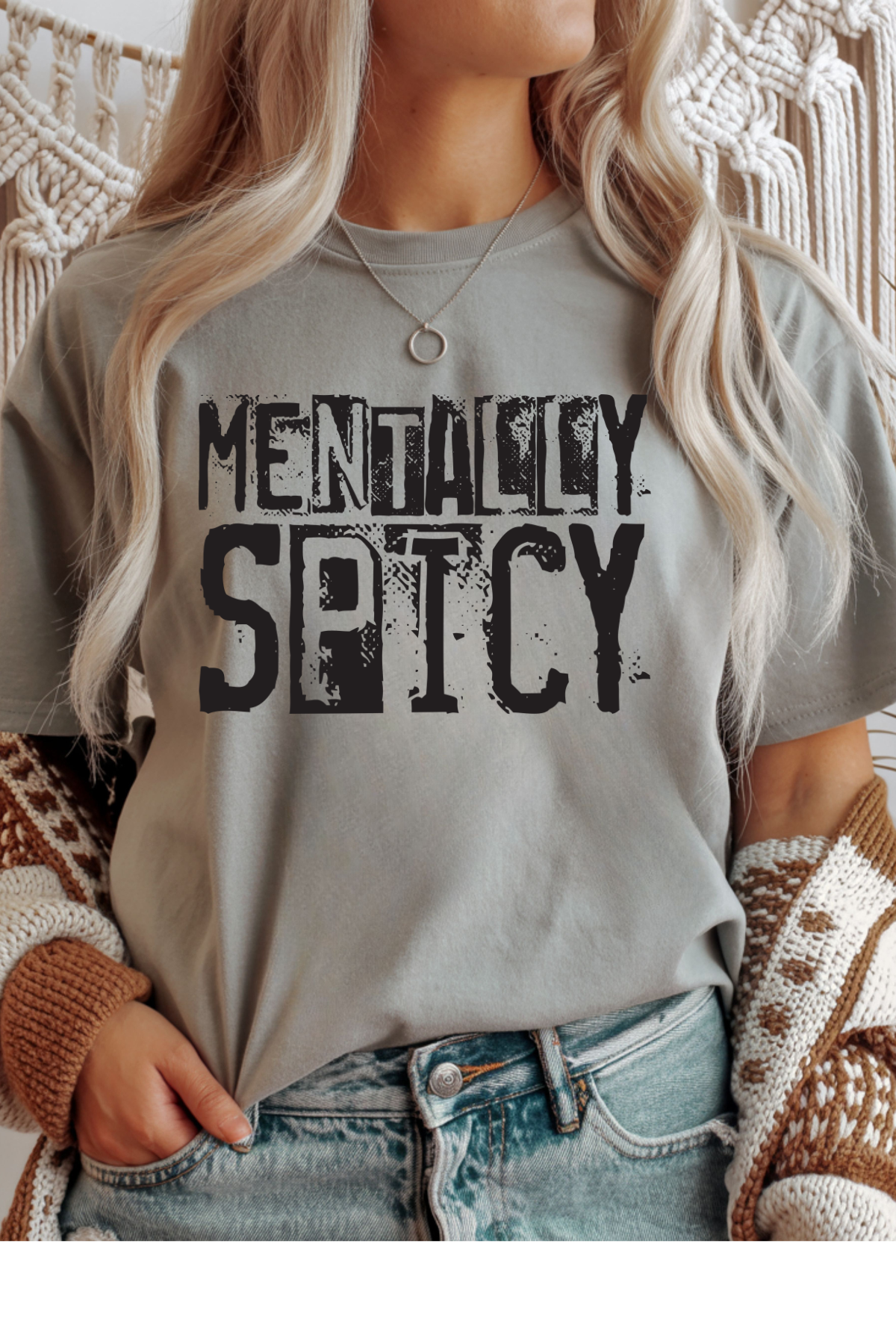 Wholesale Soft Meadow - Mentally Spicy #8 - Sports Grey Gildan Tee