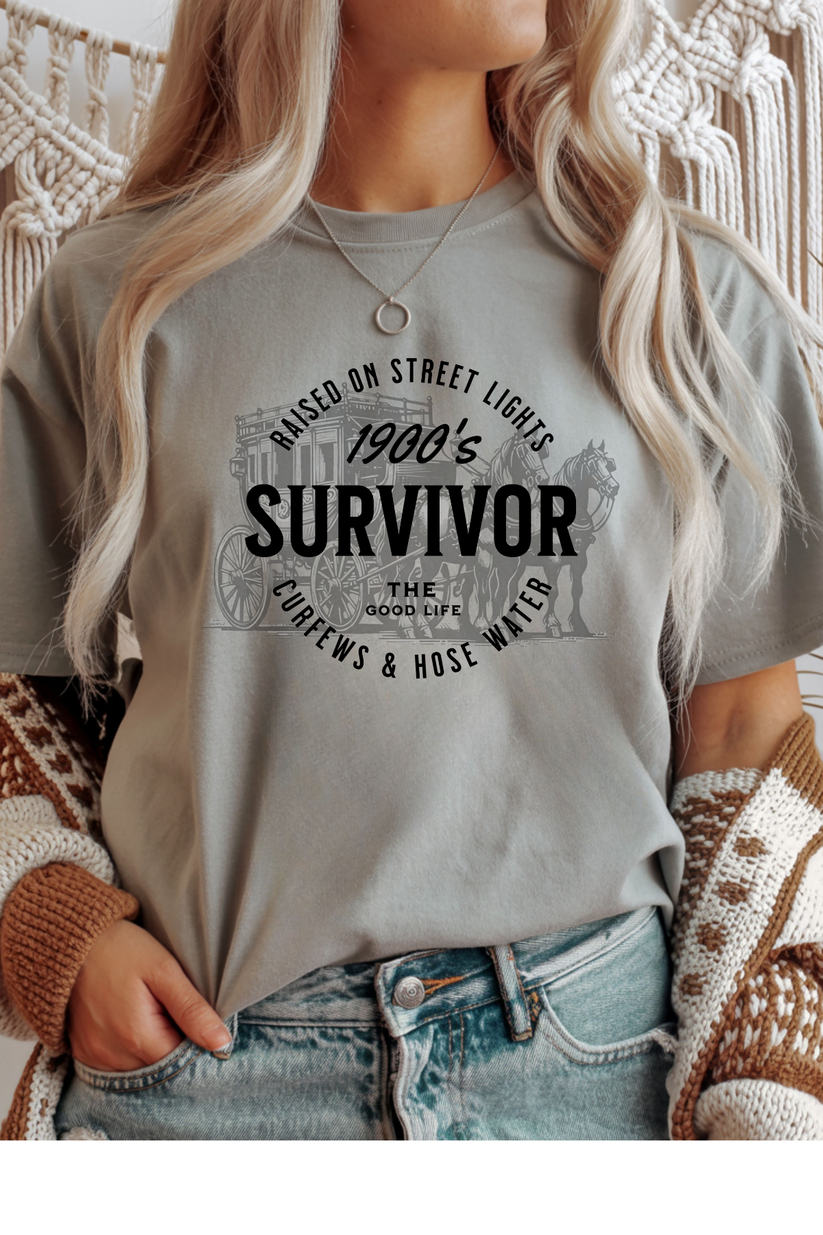 Wholesale Hey Jude - 1900s Survivor #4 - Sports Grey Gildan Tee
