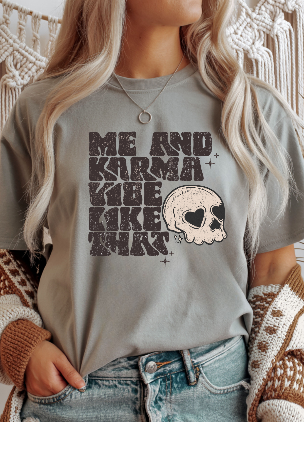 Wholesale Flower Power - Karma Vibe #3 - Sports Grey Gildan Tee