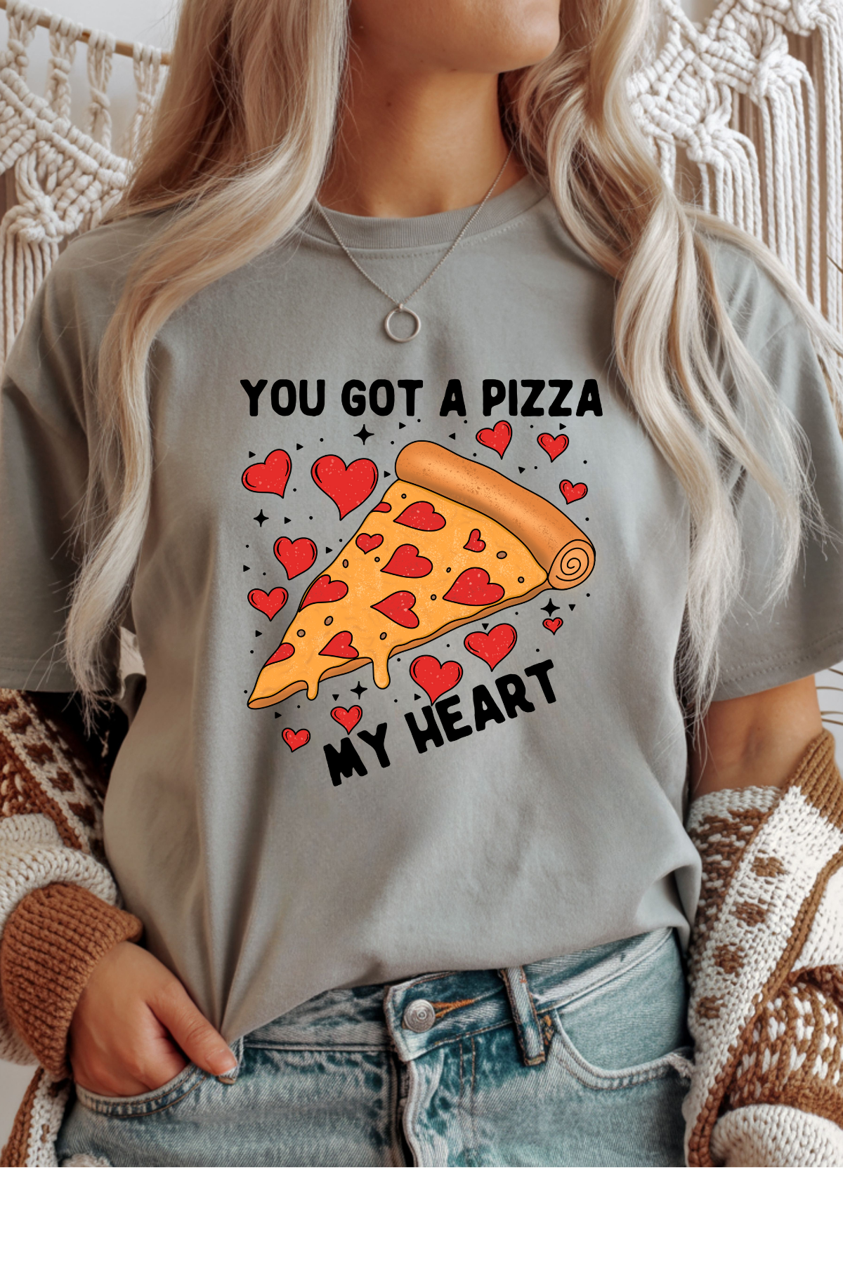 Wholesale Valentine's Day - Pizza My Heart #9 - Sports Grey Gildan Tee