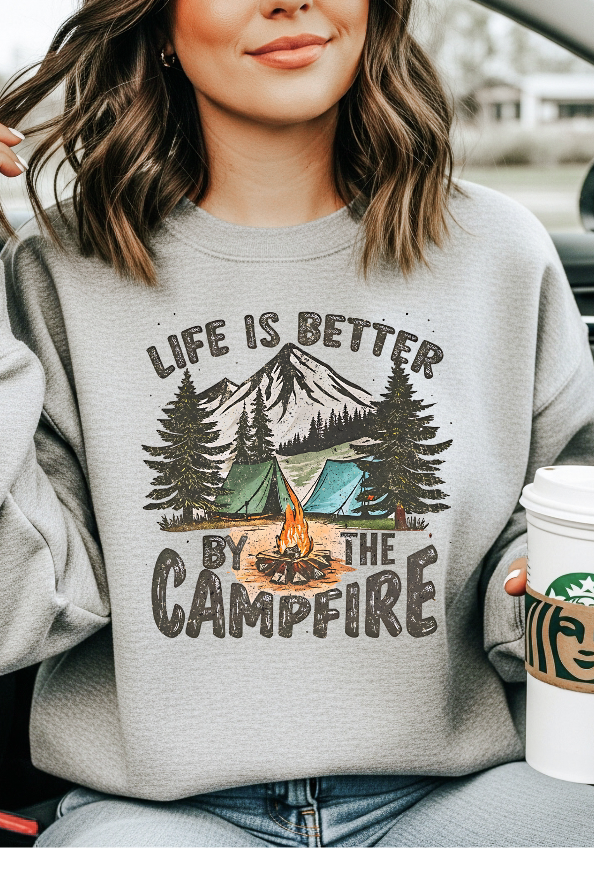 Wholesale Fifty Shades of Brown - Campfire Stories #8 - Sports Grey Gildan Sweatshirt