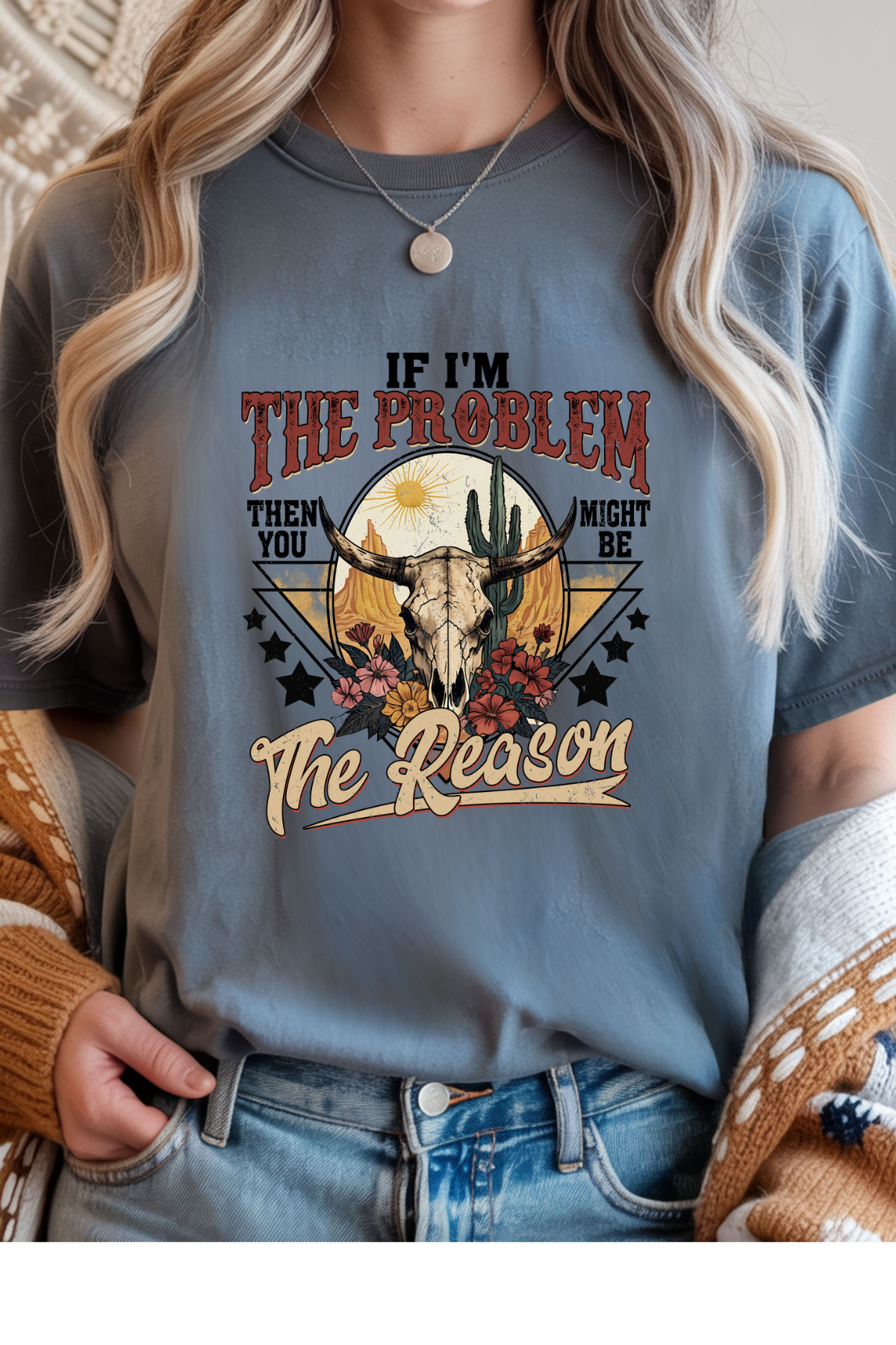 Wholesale Blush - The Problem #8 - Stone Blue Gildan Tee