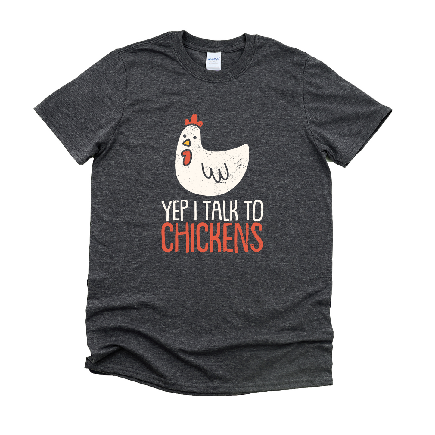 Wholesale Talk to Chickens Graphic Tee - Heather Charcoal Tee