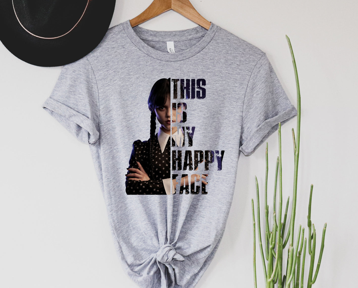 Wholesale This is My Happy Face Graphic Tee - White