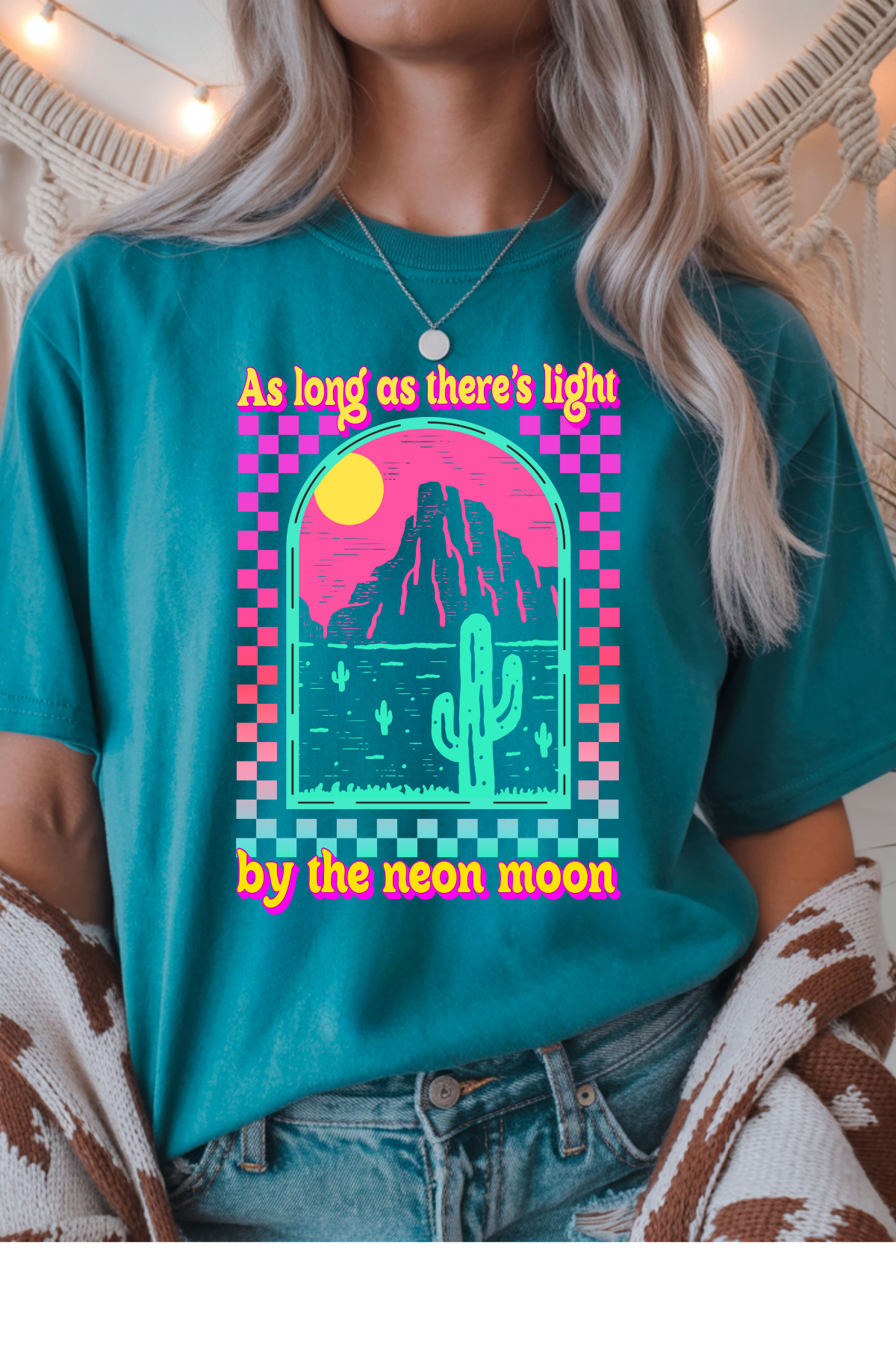Wholesale Rooted in Spring - Neon Moon #7 - Tropical Blue Gildan Tee