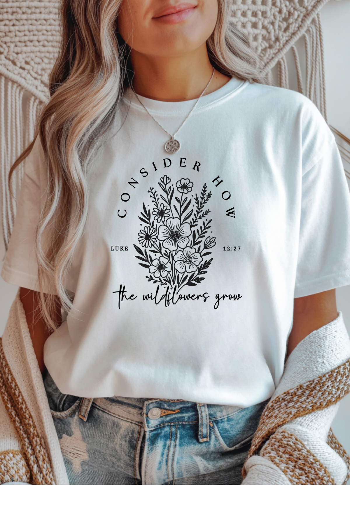 Wholesale Rooted in Spring - The Wildflower Grow #9 - White Gildan Tee