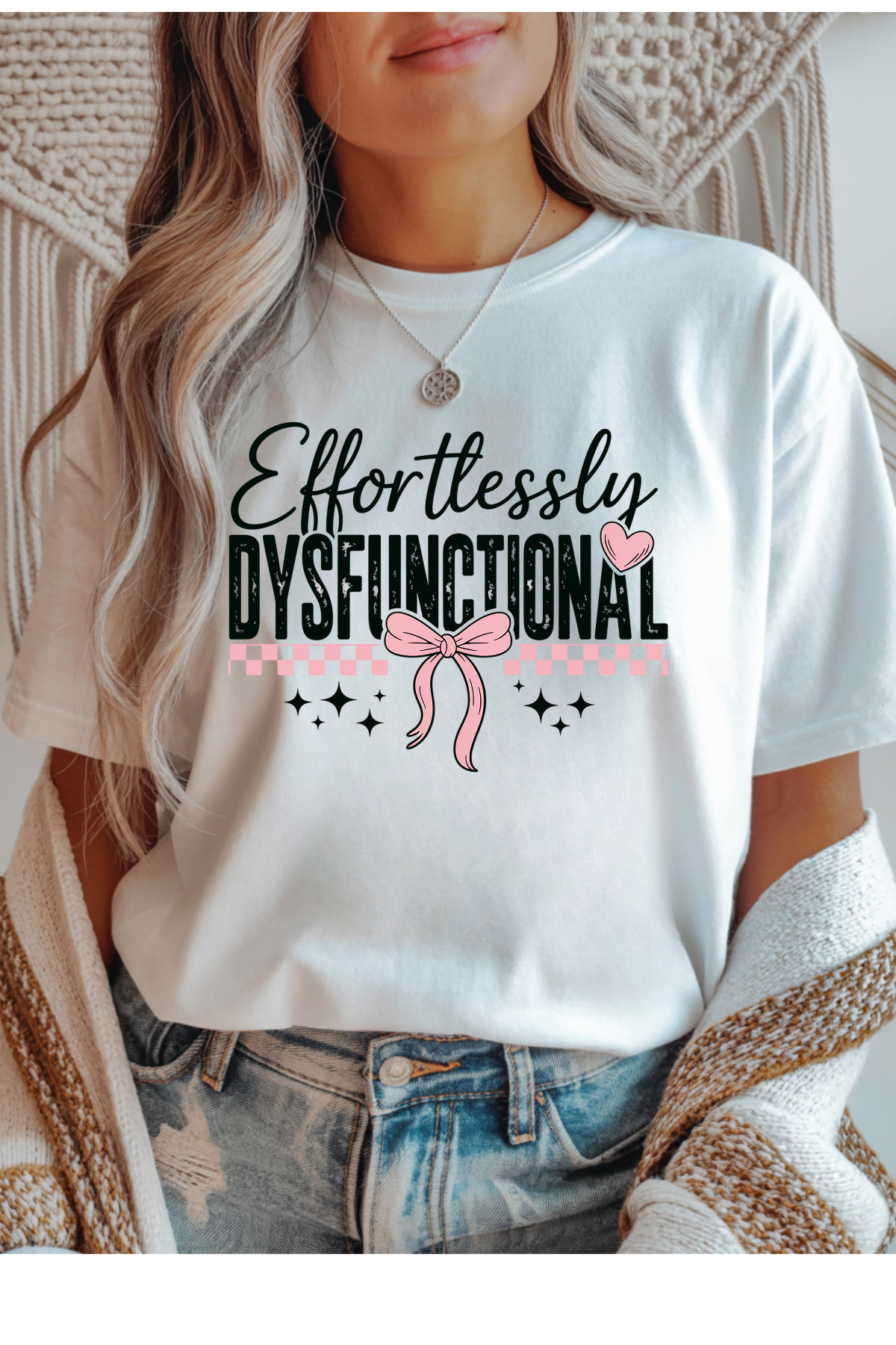 Wholesale Clouded Spring - Effortlessly Dysfunctional #3 - White Gildan Tee