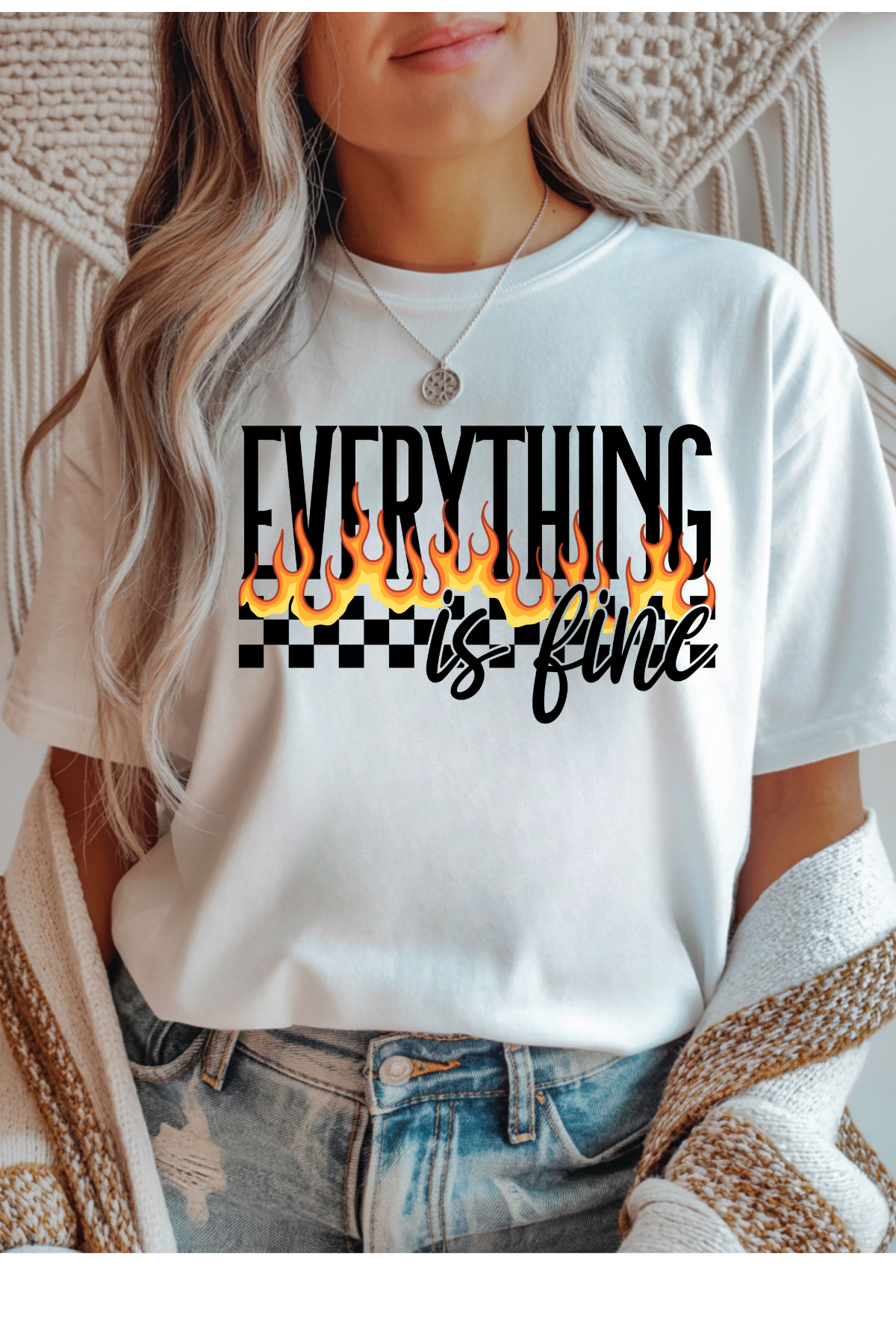 Wholesale Clouded Spring - Everything Is Fine #4 - White Gildan Tee