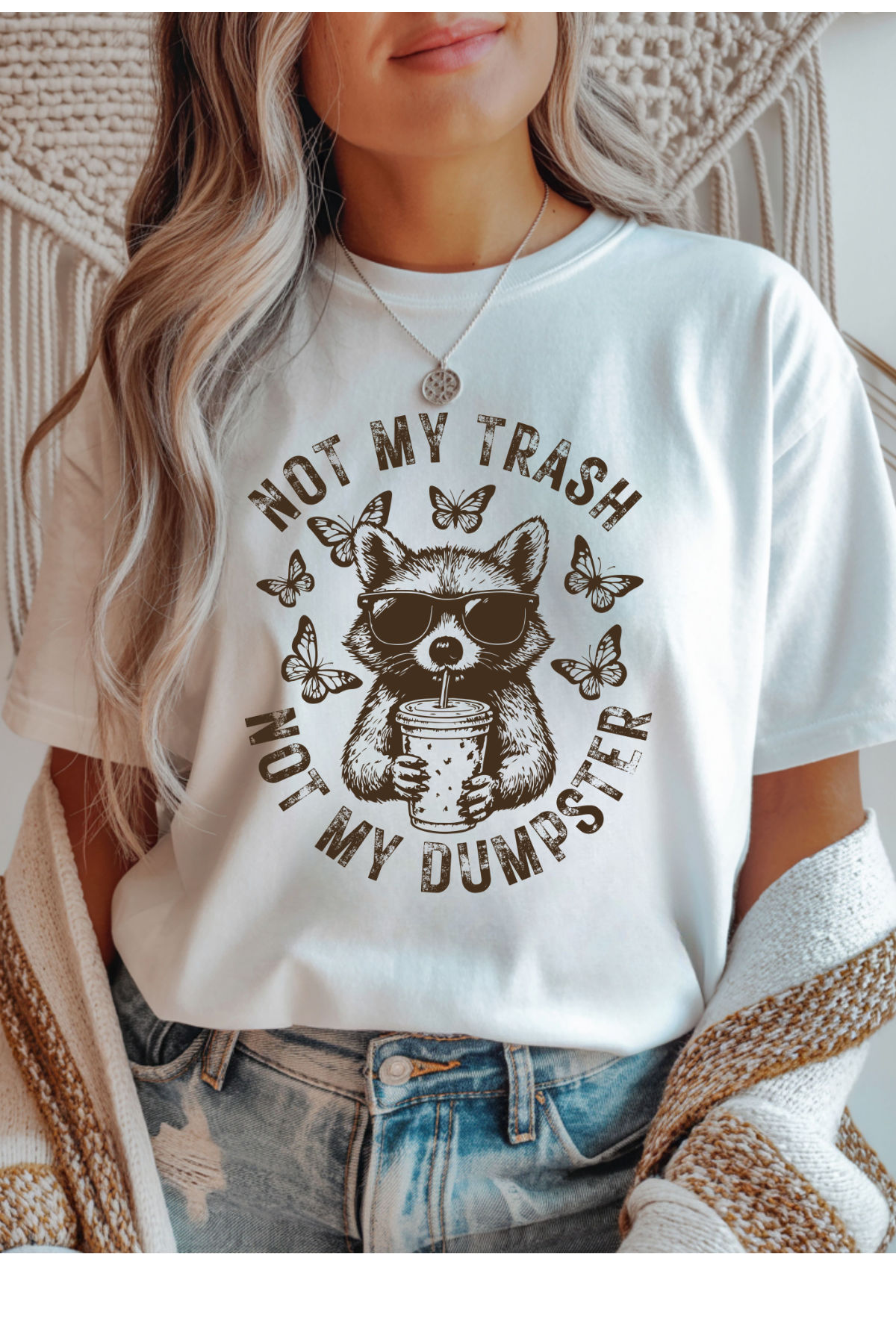 Wholesale Clouded Spring - Not My Trash #7 - White Gildan Tee