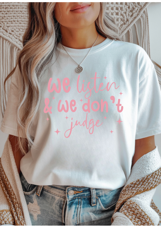 Wholesale Color Me Spring - We Listen #1 - White Gildan Tee