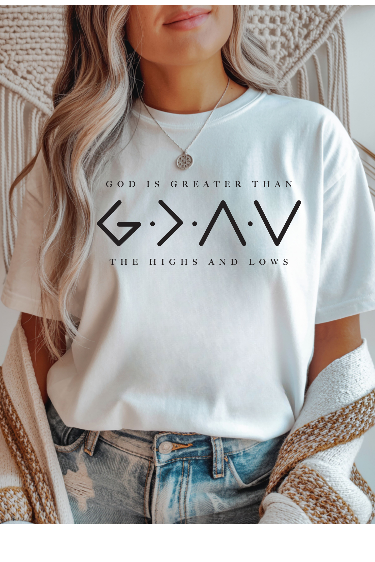 Wholesale Color Me Spring - God Is Greater #3 - White Gildan Tee