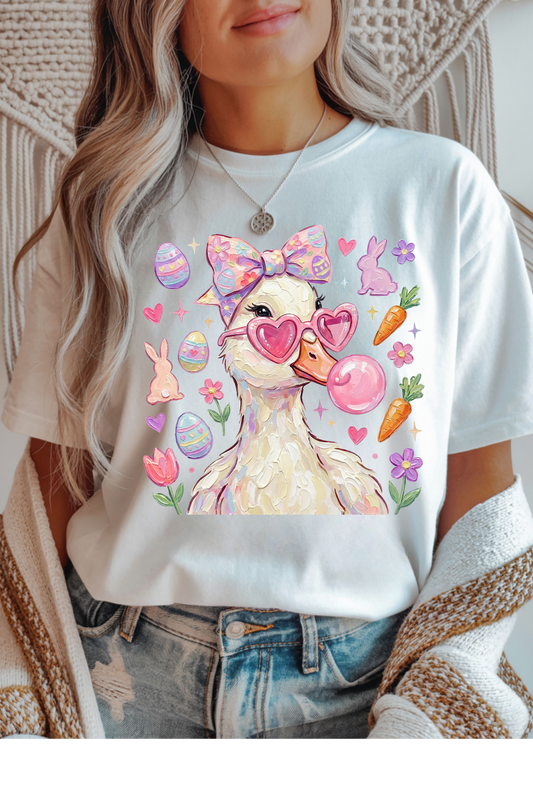 Wholesale Fern & Floral - Easter Goose #3 - White Gildan Tee