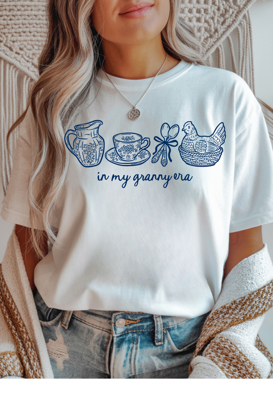Wholesale Fern & Floral - My Granny Era #5 - White Gildan Tee