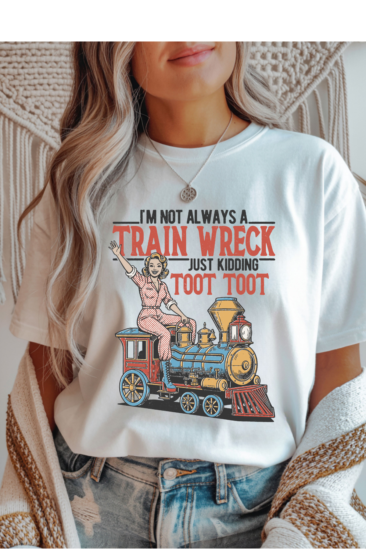 Wholesale Blush Theory - Train Wreck #2 - White Gildan Tee